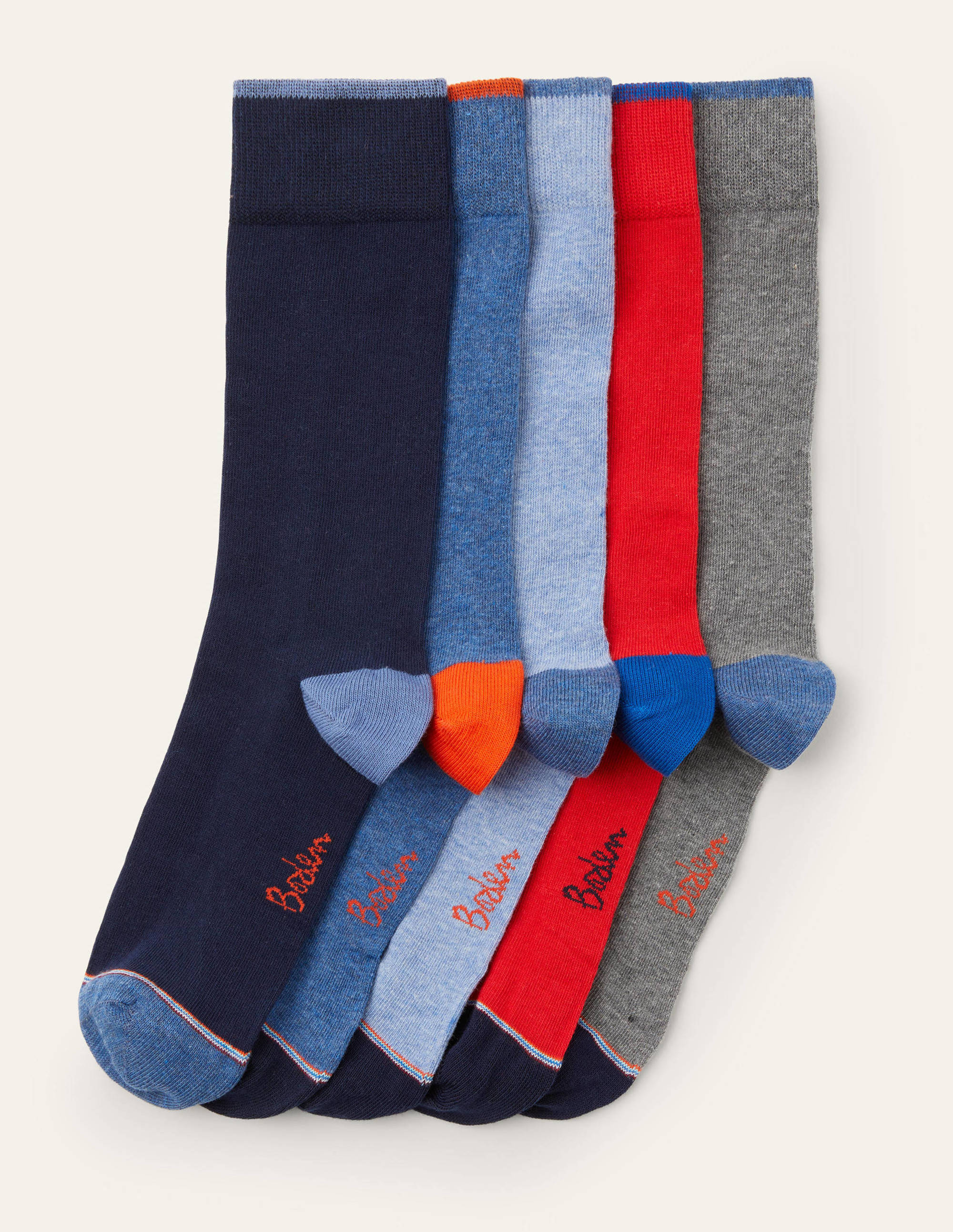 5 Pack Favourite Socks-Signature Plain Multi Pack