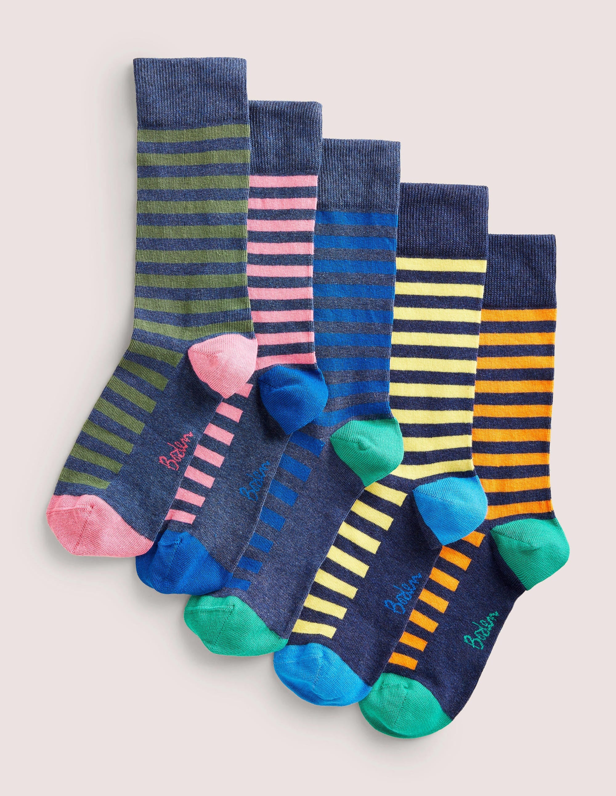 5 Pack Favourite Socks-Stripe Multi
