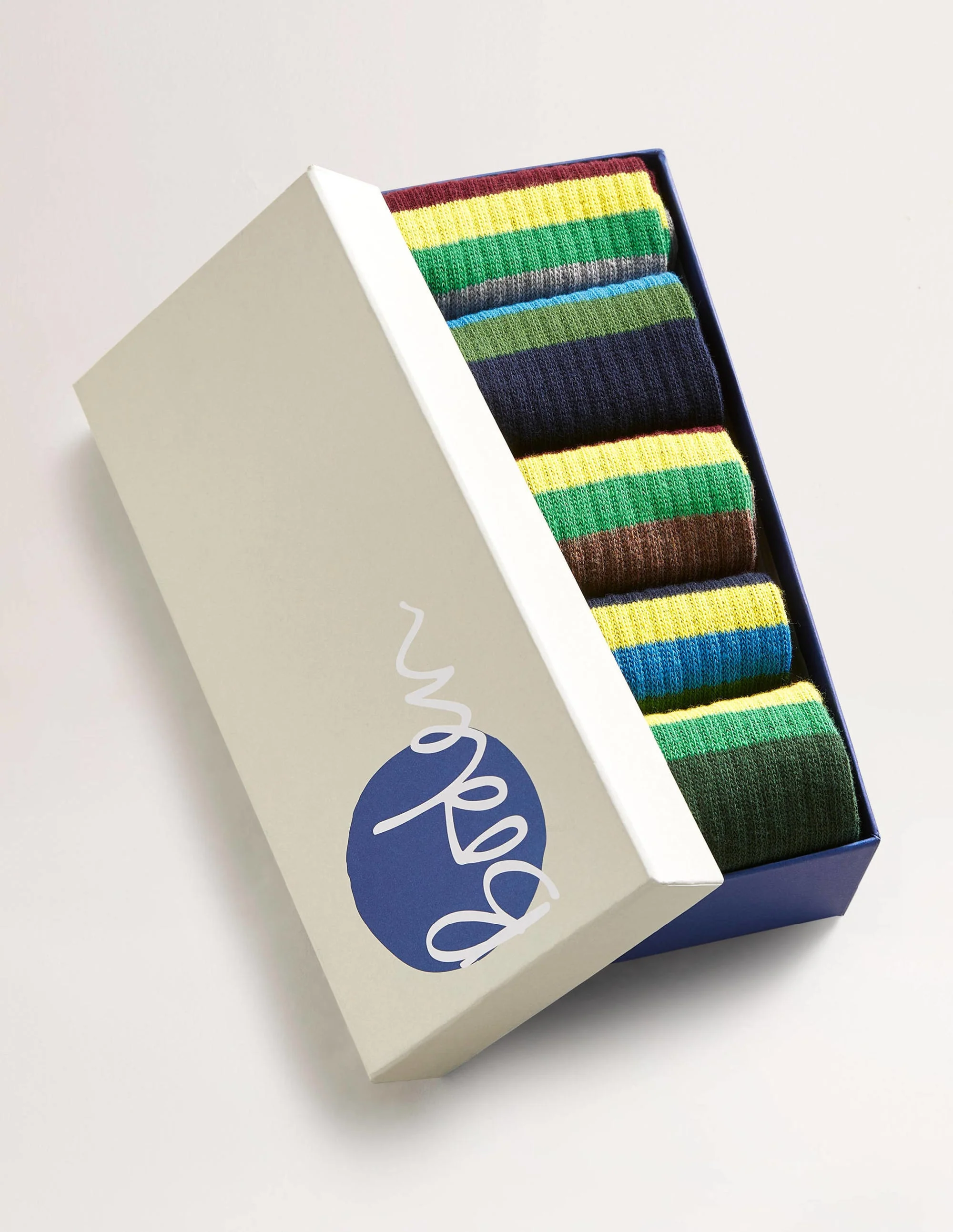 5 Pack Ribbed Socks-Block Stripe Pack - Image 2