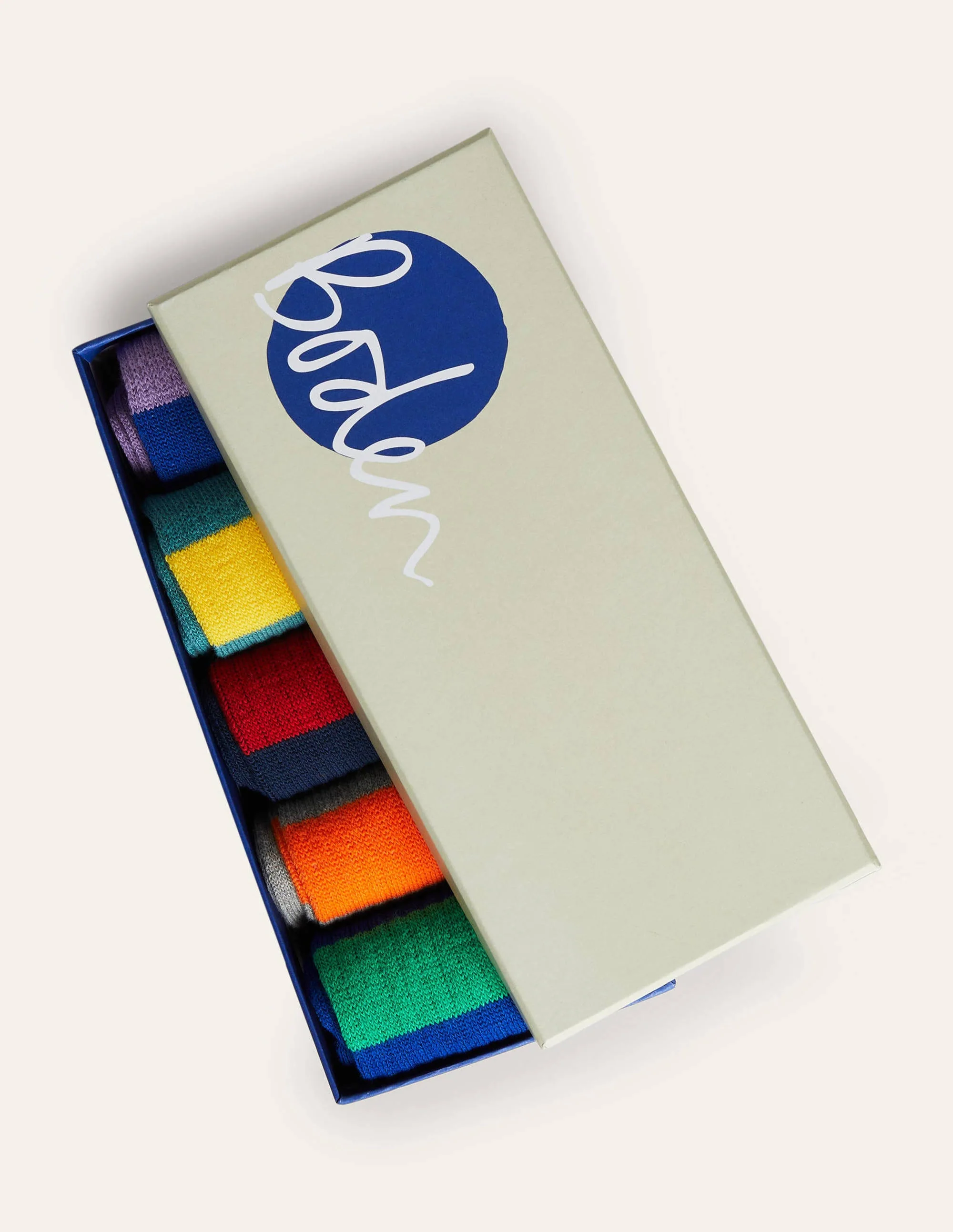 5 Pack Ribbed Socks-Mixed Stripe - Image 2