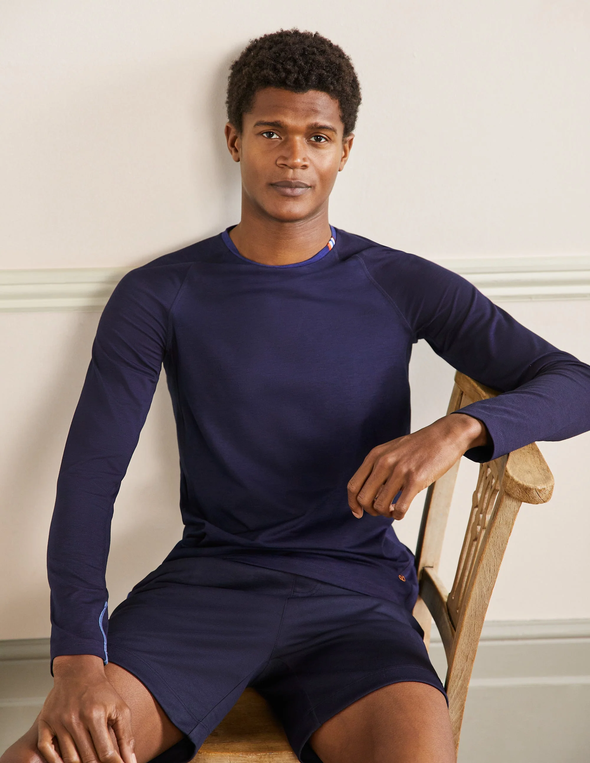 Active Long Sleeve Top-Space Blue Colour block - Image 4