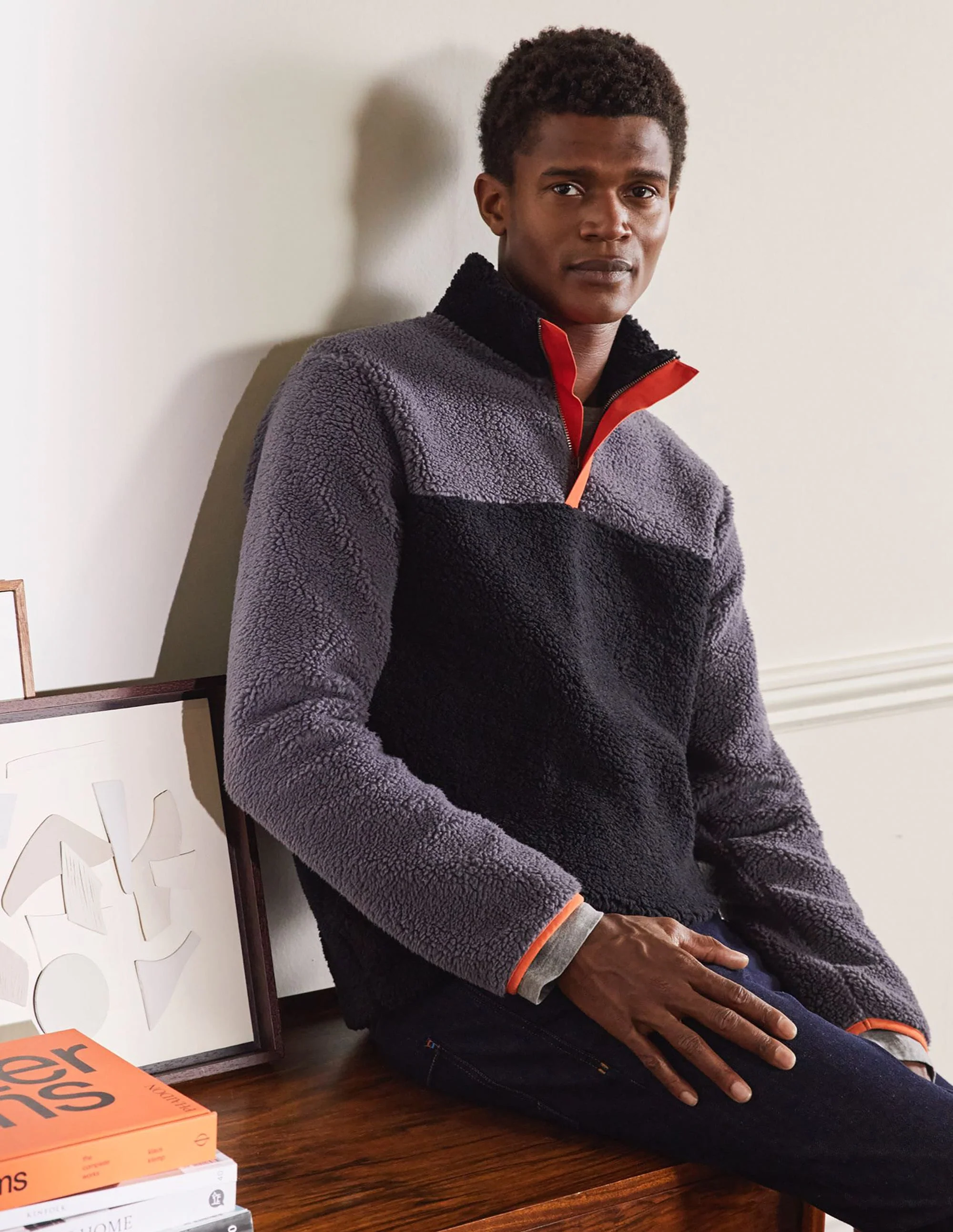 Barry Fleece-Grey Colourblock - Image 2