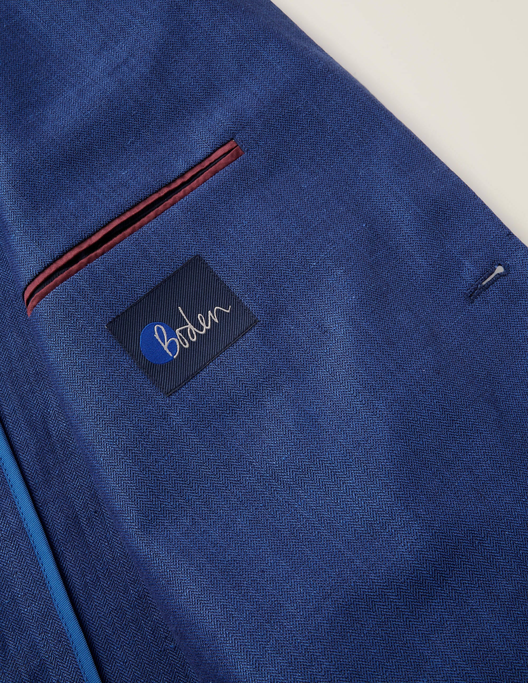 Belgravia Linen Blazer-Blue Herringbone - Image 4