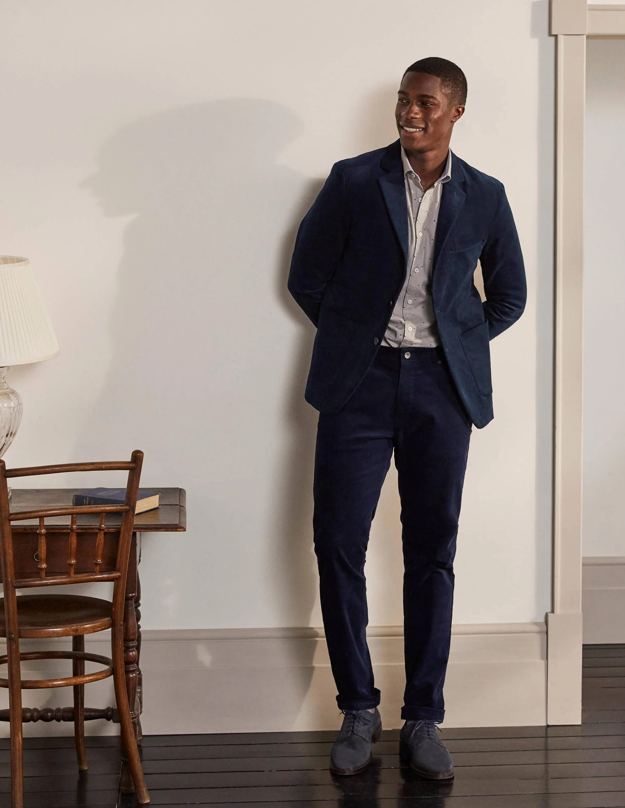 Belvedere Cord Blazer-Light Navy - Image 2