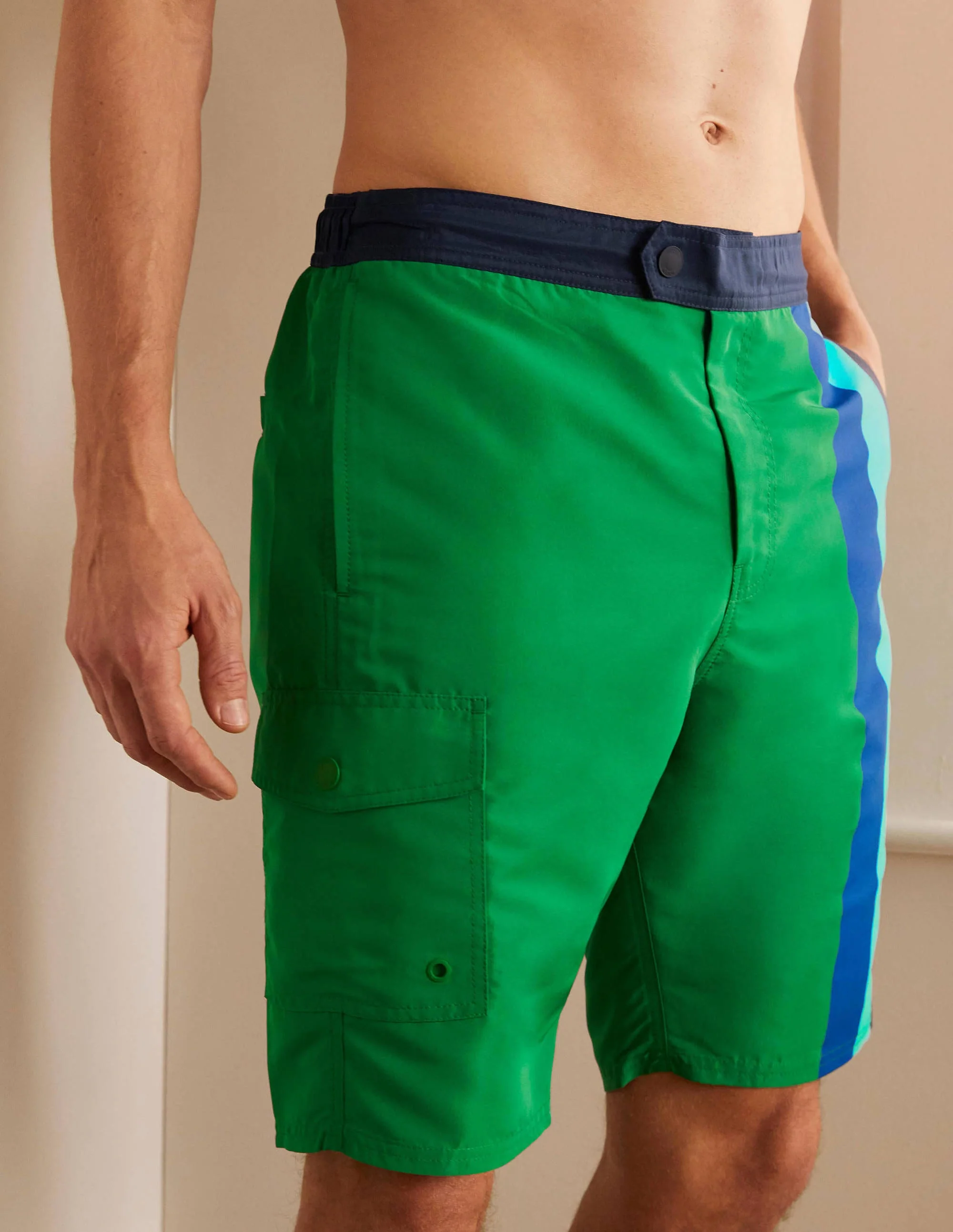 Board Shorts-Rich Emerald Stripe - Image 4