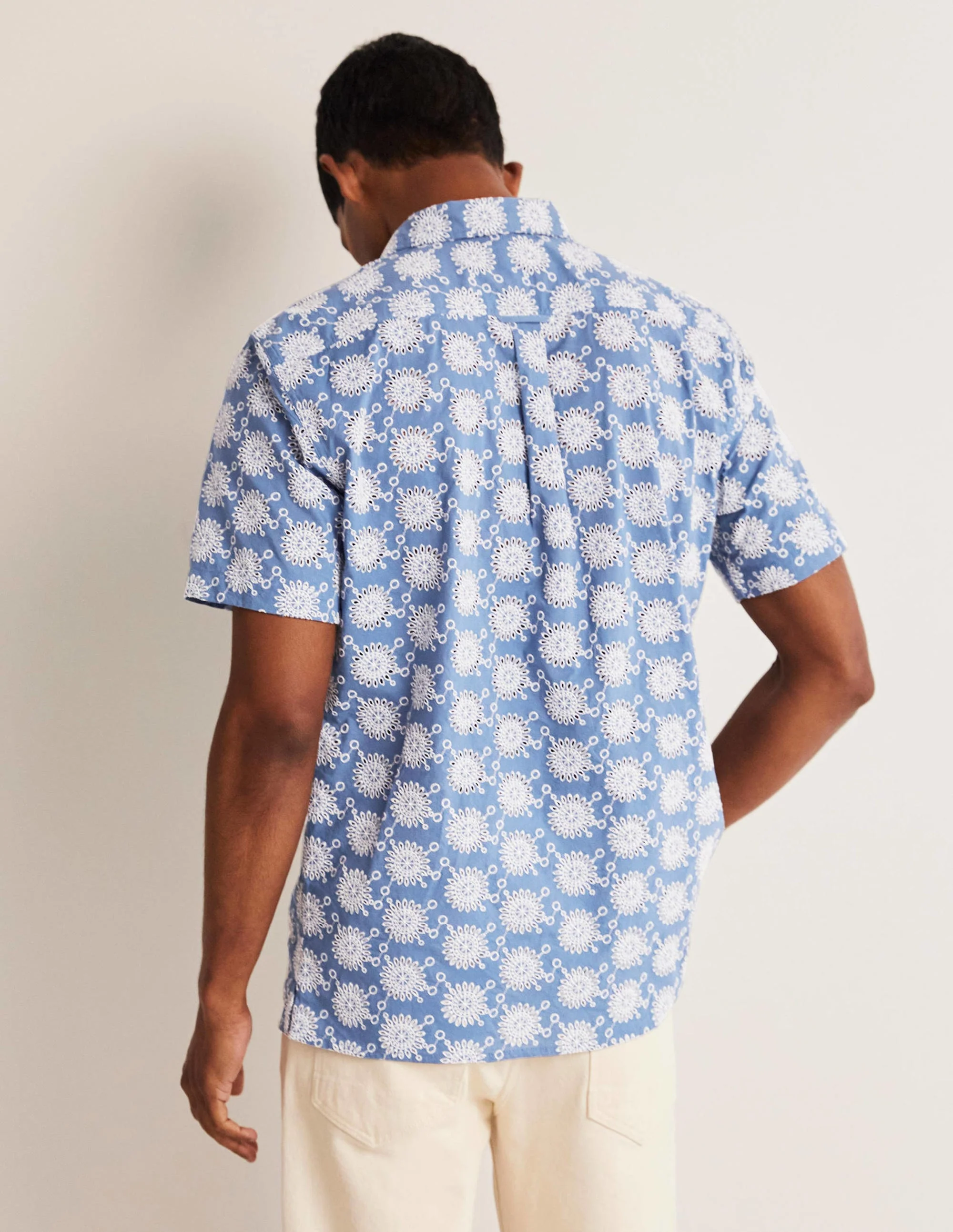 Broderie Cotton Shirt-Inky Blue - Image 3