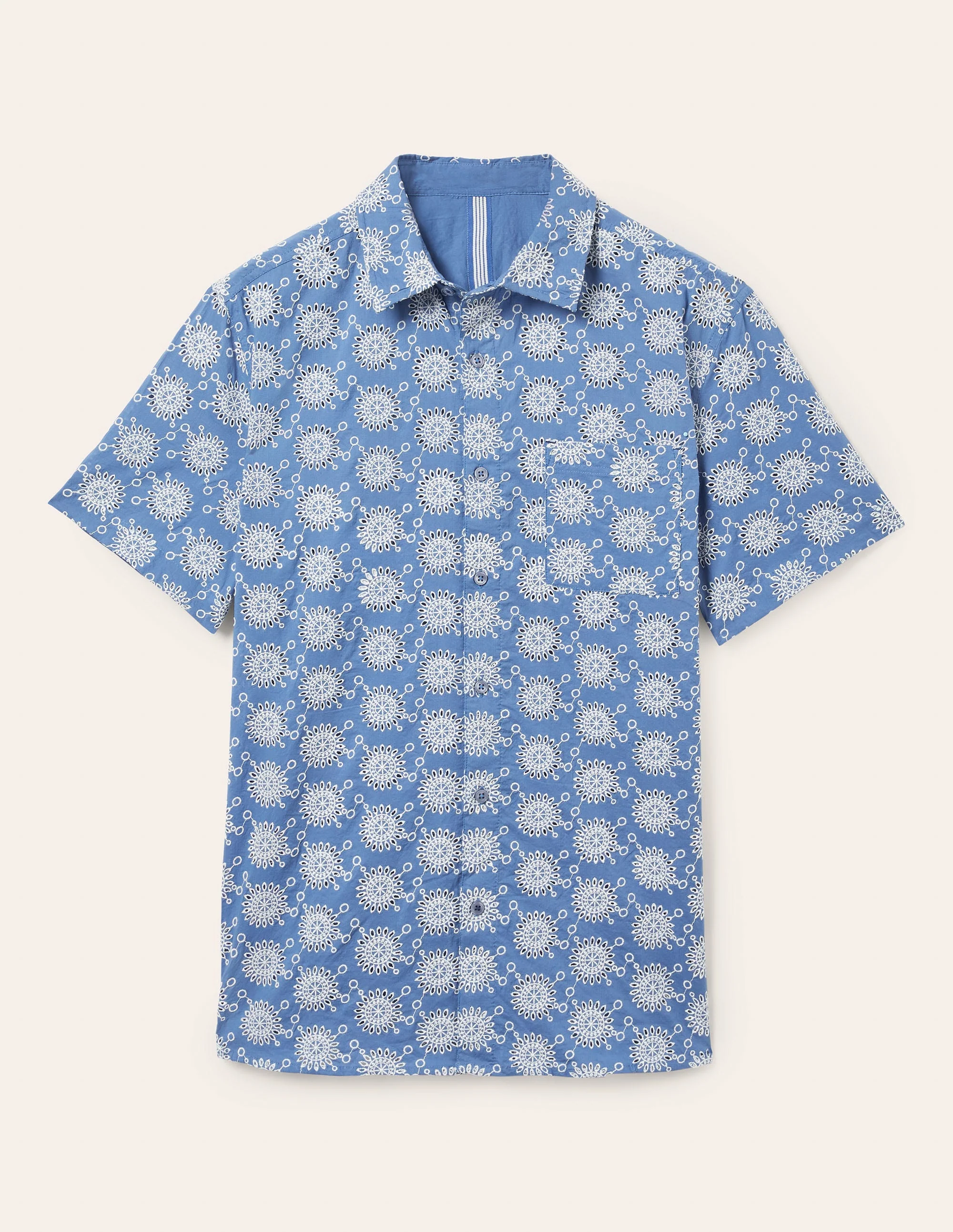 Broderie Cotton Shirt-Inky Blue - Image 7