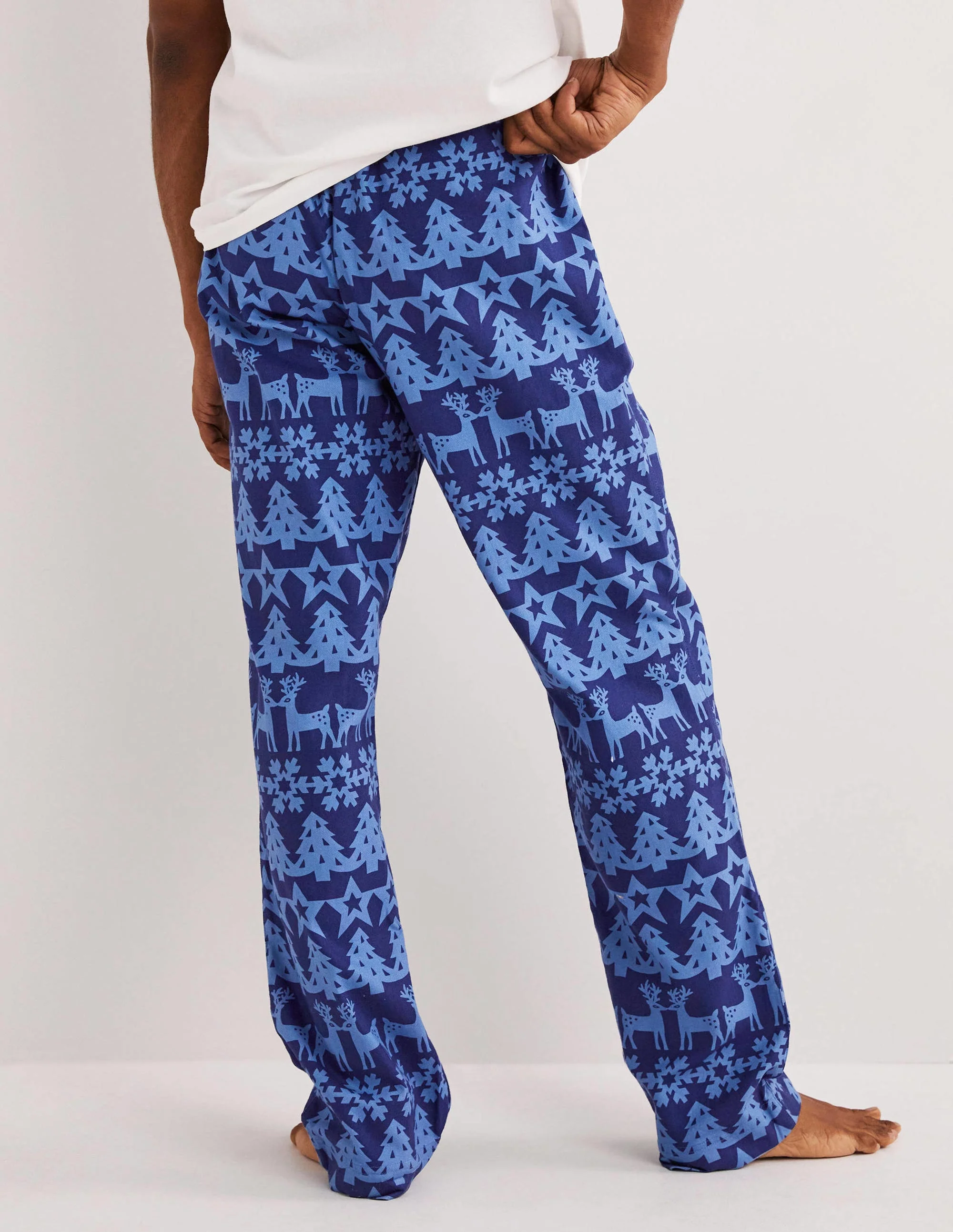 Brushed Cotton Pajama Bottoms-Blue Paper Chain - Image 3
