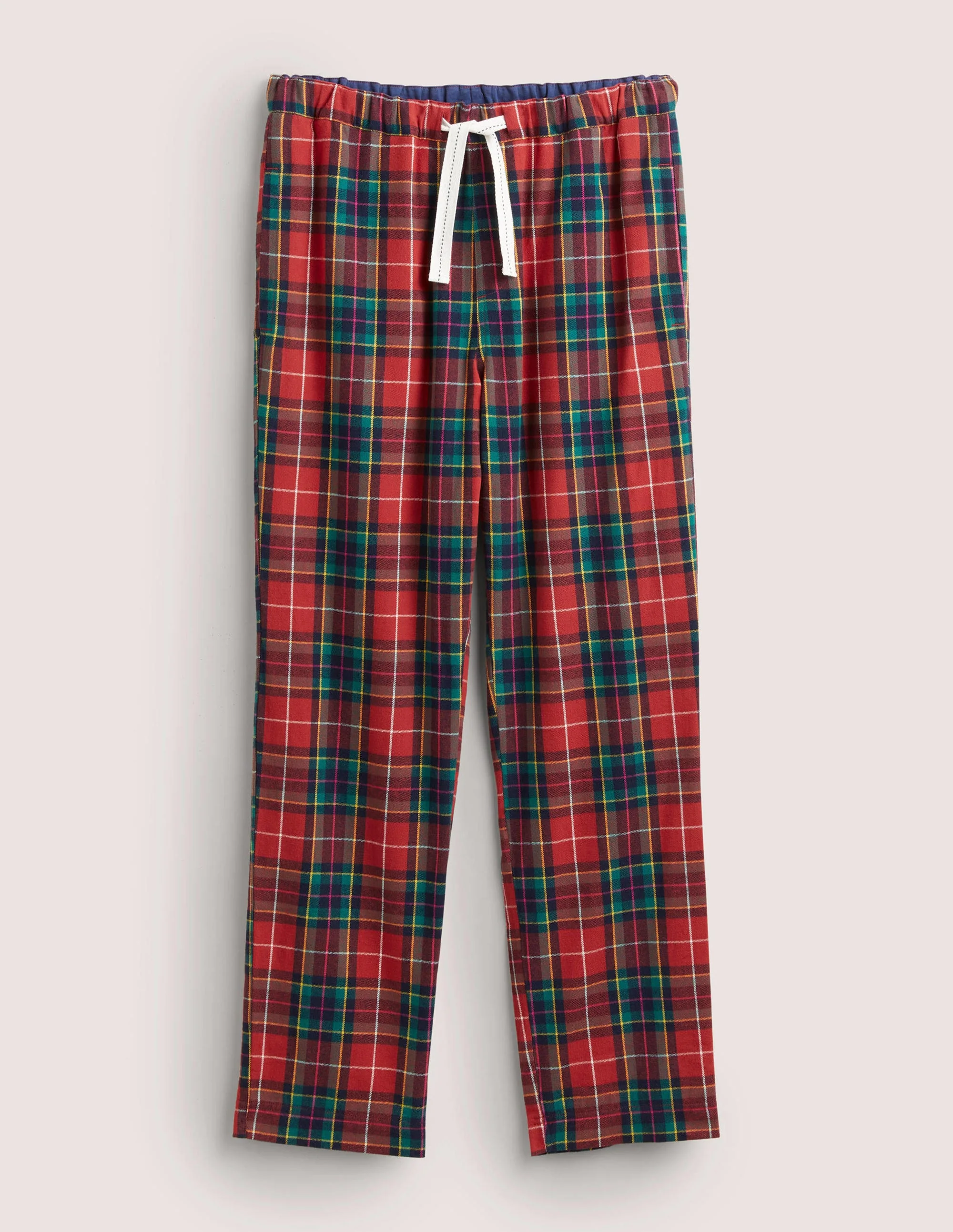 Brushed Cotton Pajama Bottoms-Rockabilly Red/Pink Check - Image 5