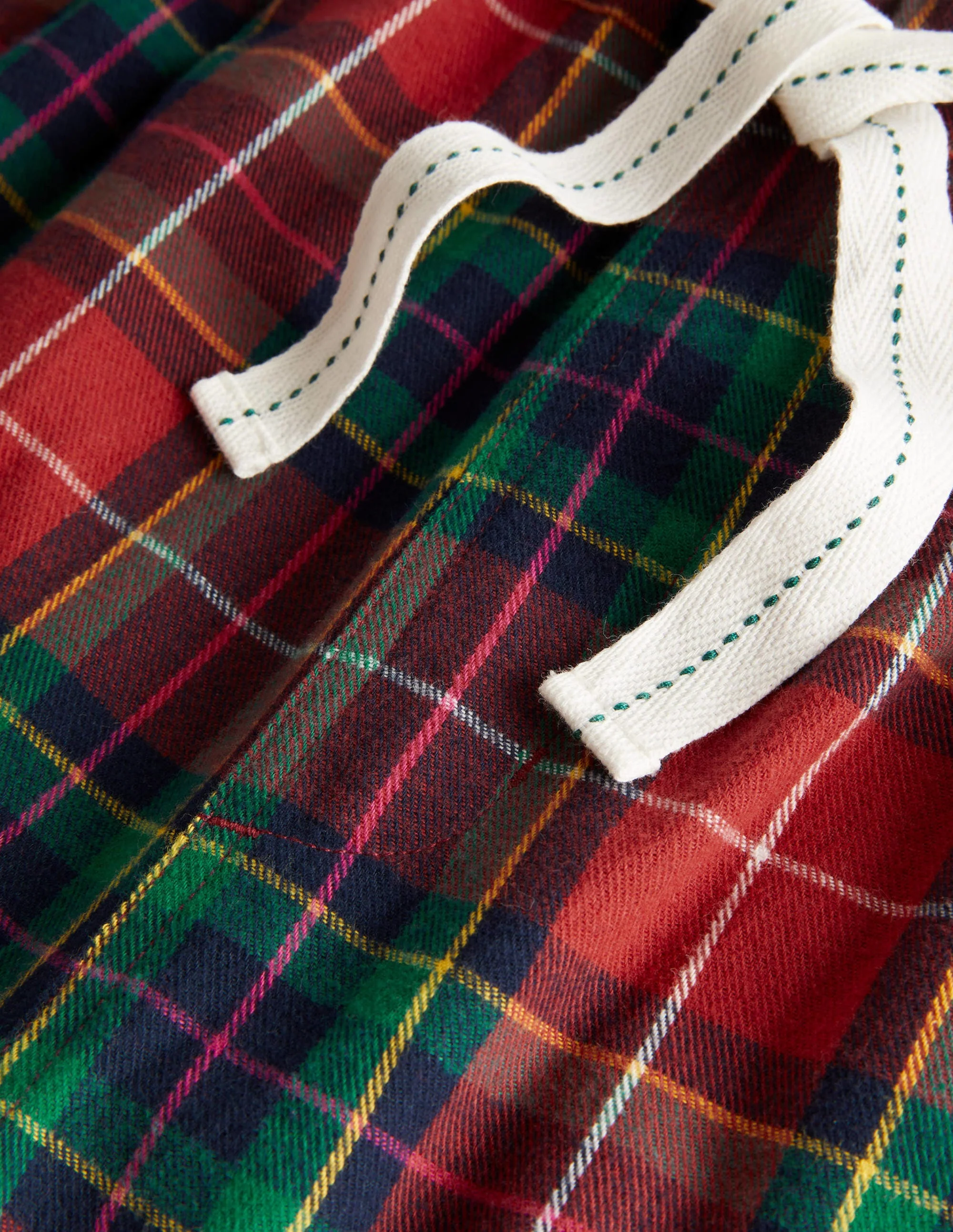 Brushed Cotton Pajama Bottoms-Rockabilly Red/Pink Check - Image 6