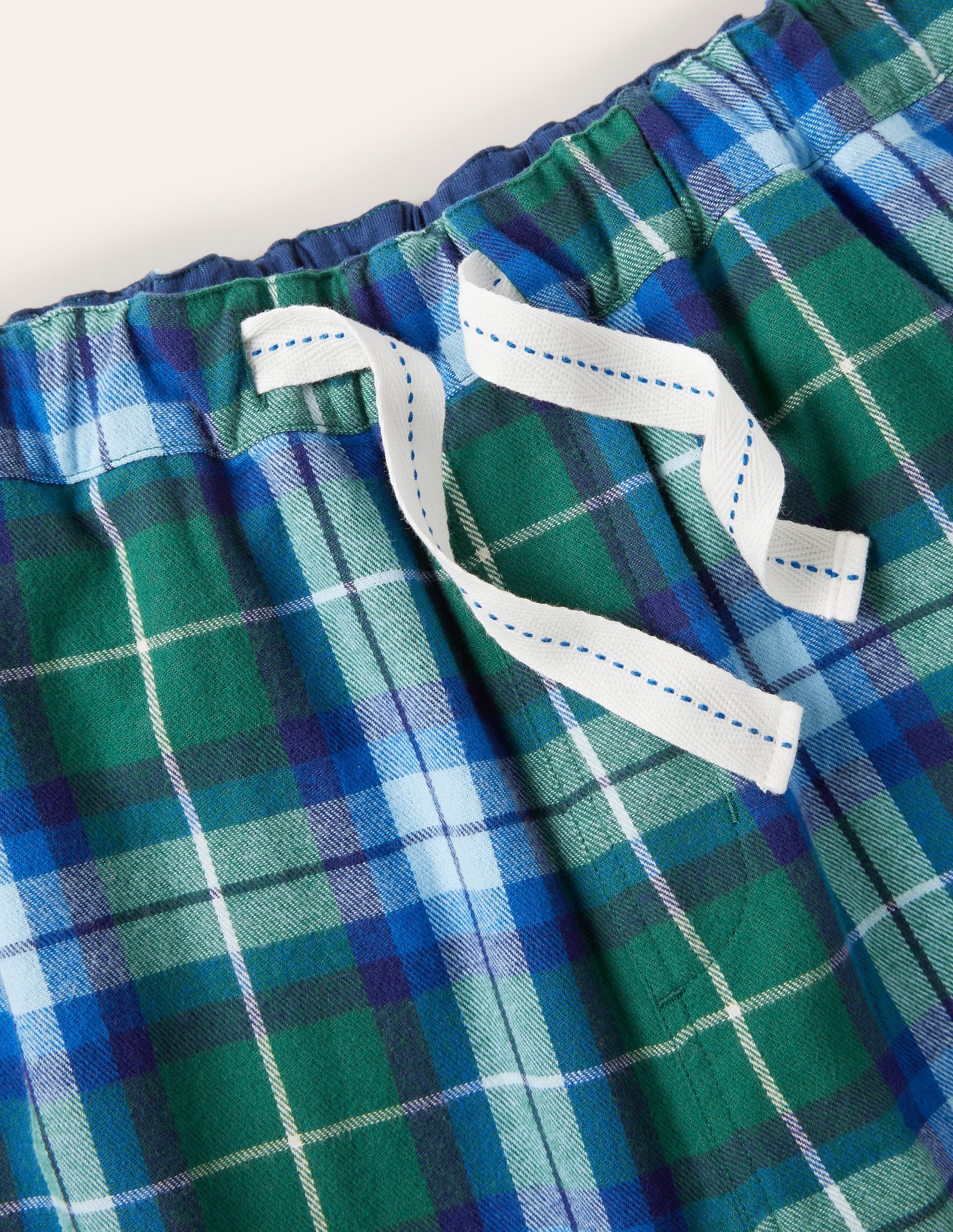 Brushed Cotton Pajama Bottoms-Trekking Green/Duke Check - Image 5