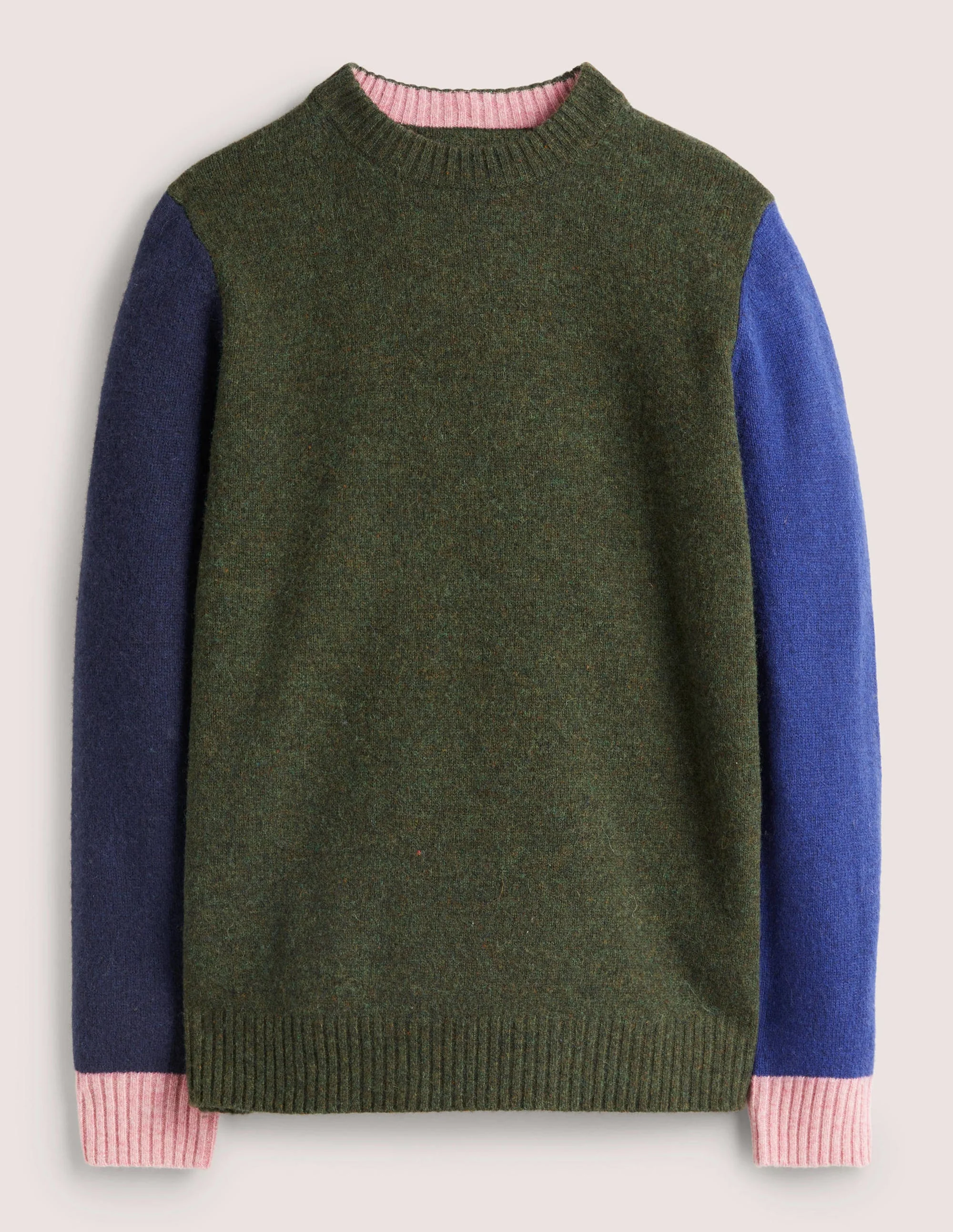 Brushed Lambswool Sweater-Multi Colourblock - Image 6