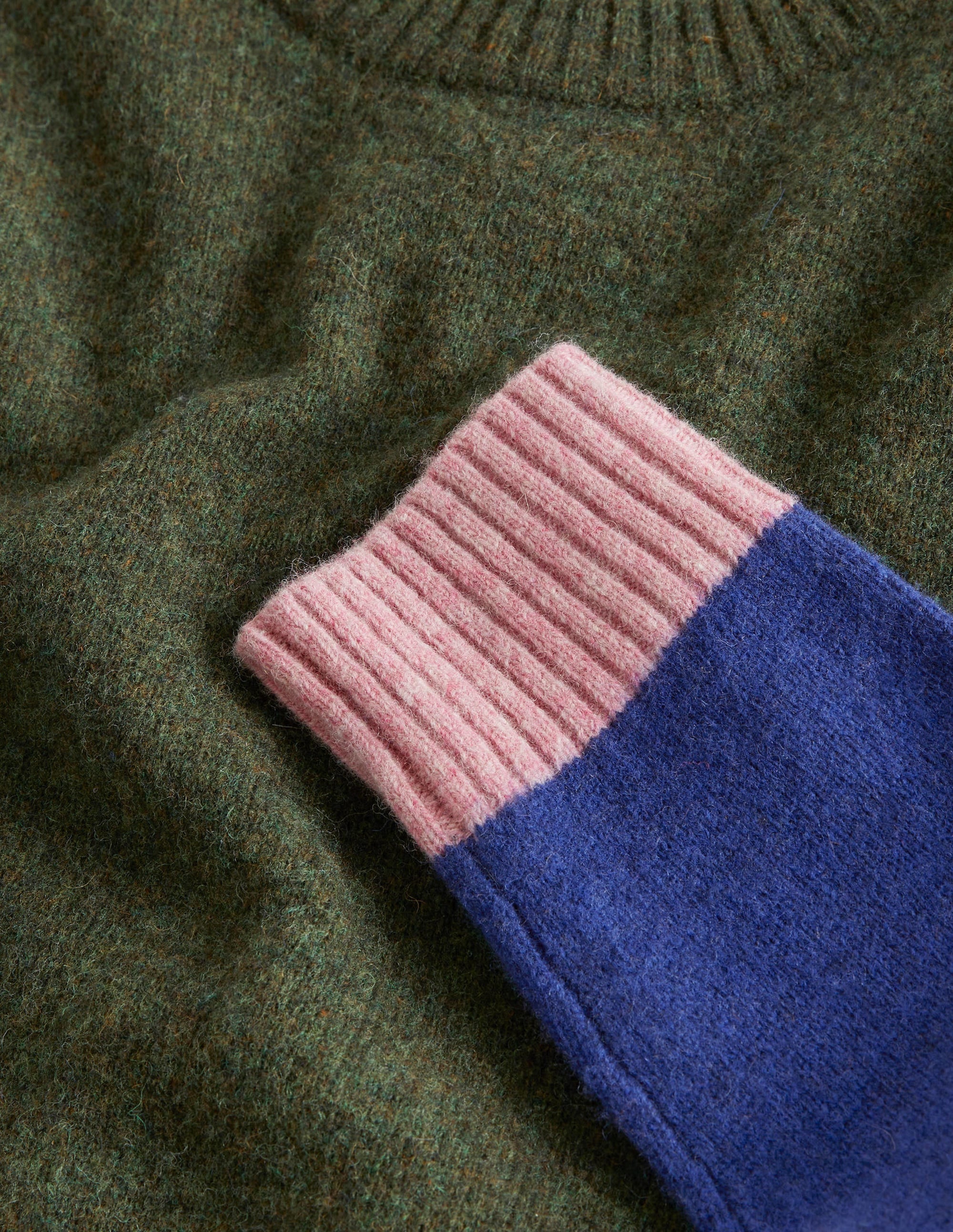 Brushed Lambswool Sweater-Multi Colourblock - Image 7