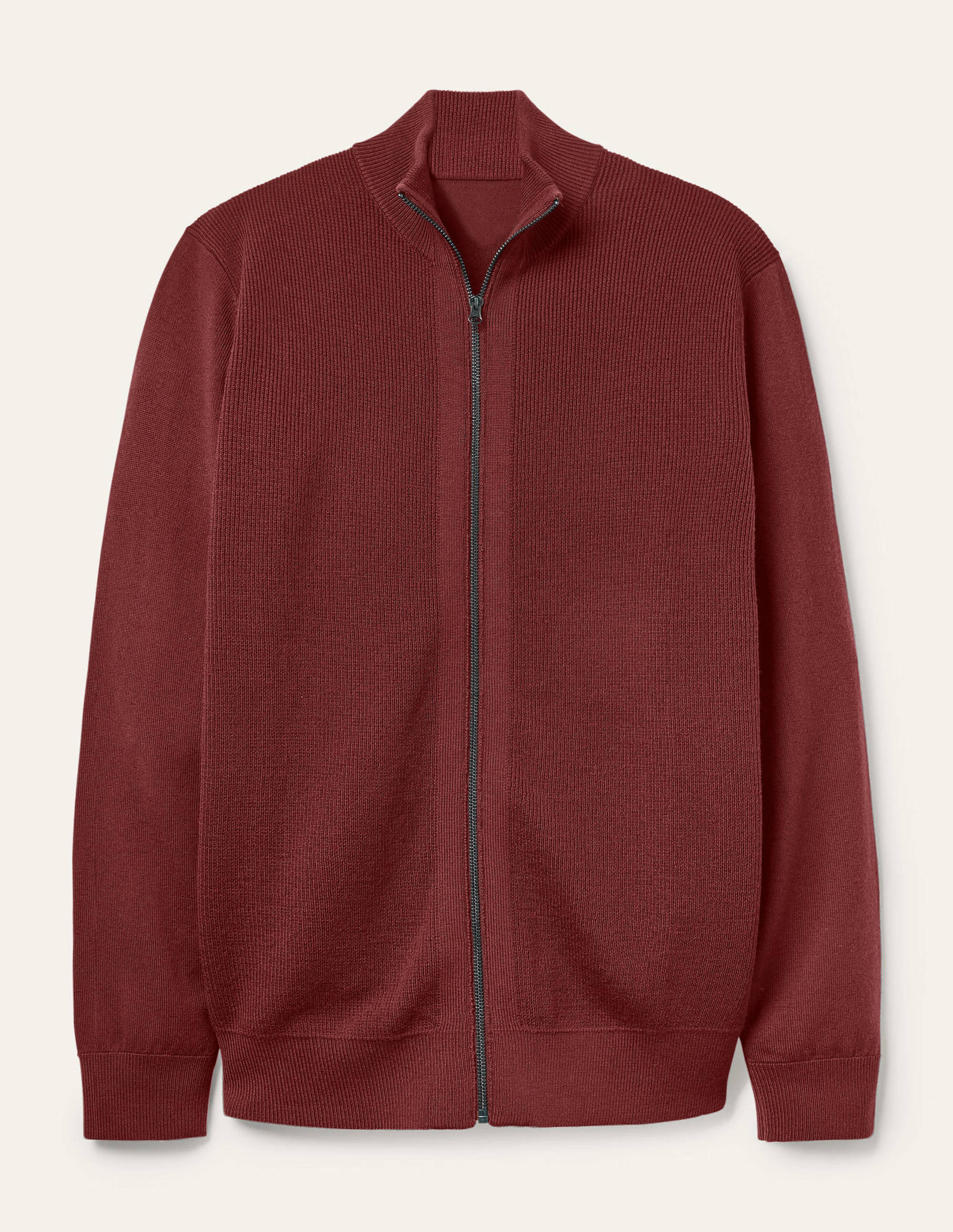 Bury Merino Zip Through Jacket-Merlot - Image 5
