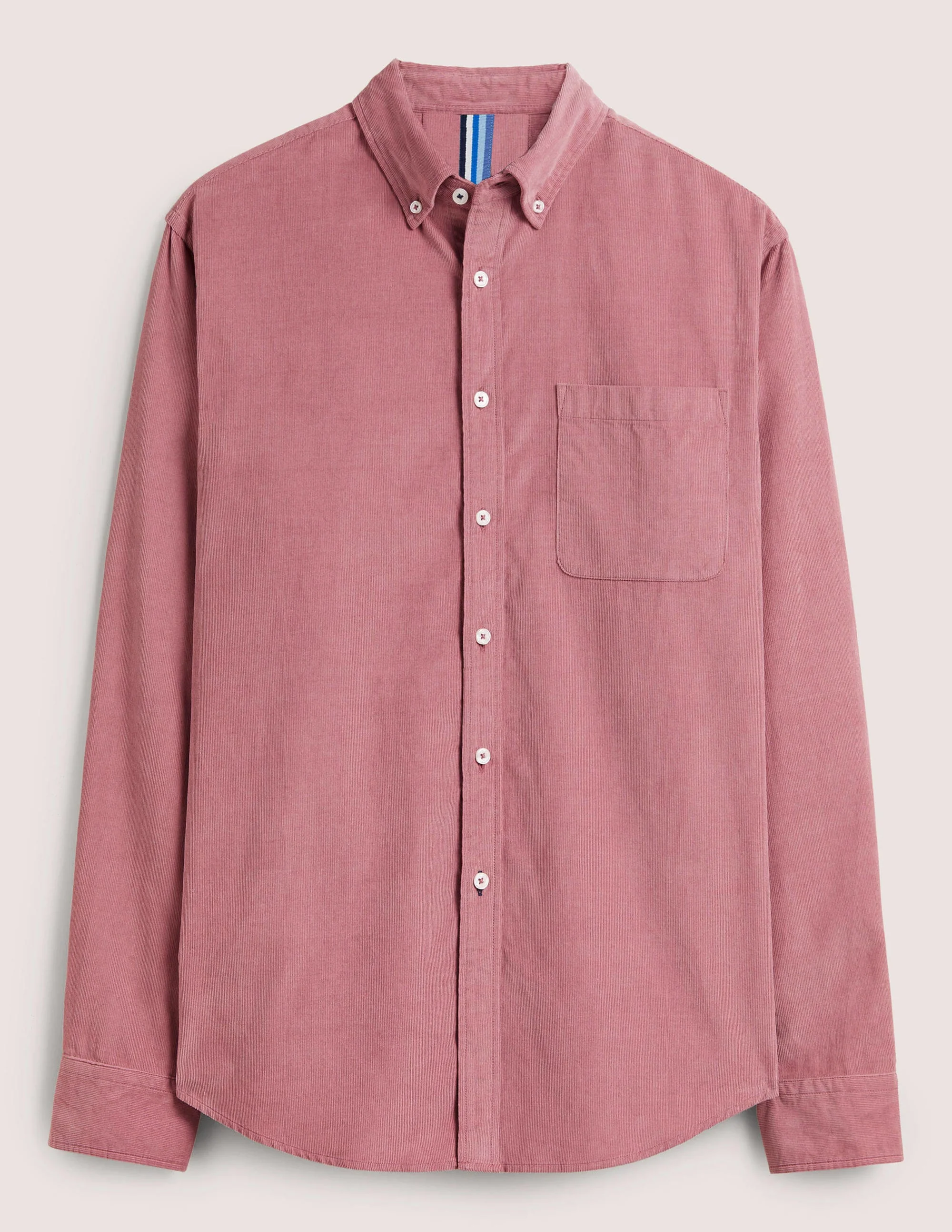 Button Down Cord Shirt-Dusky Pink - Image 10
