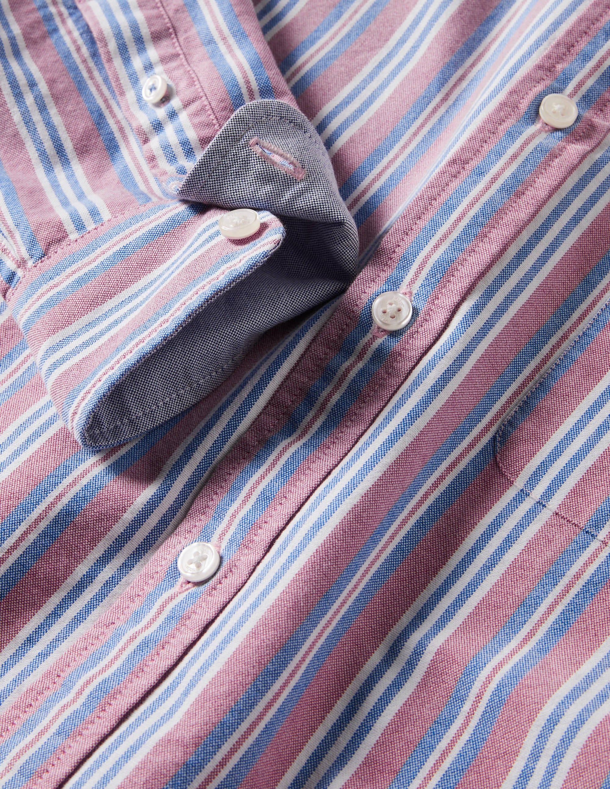 Button Down Oxford Shirt-Dusky Red/ Lapis Blue - Image 5