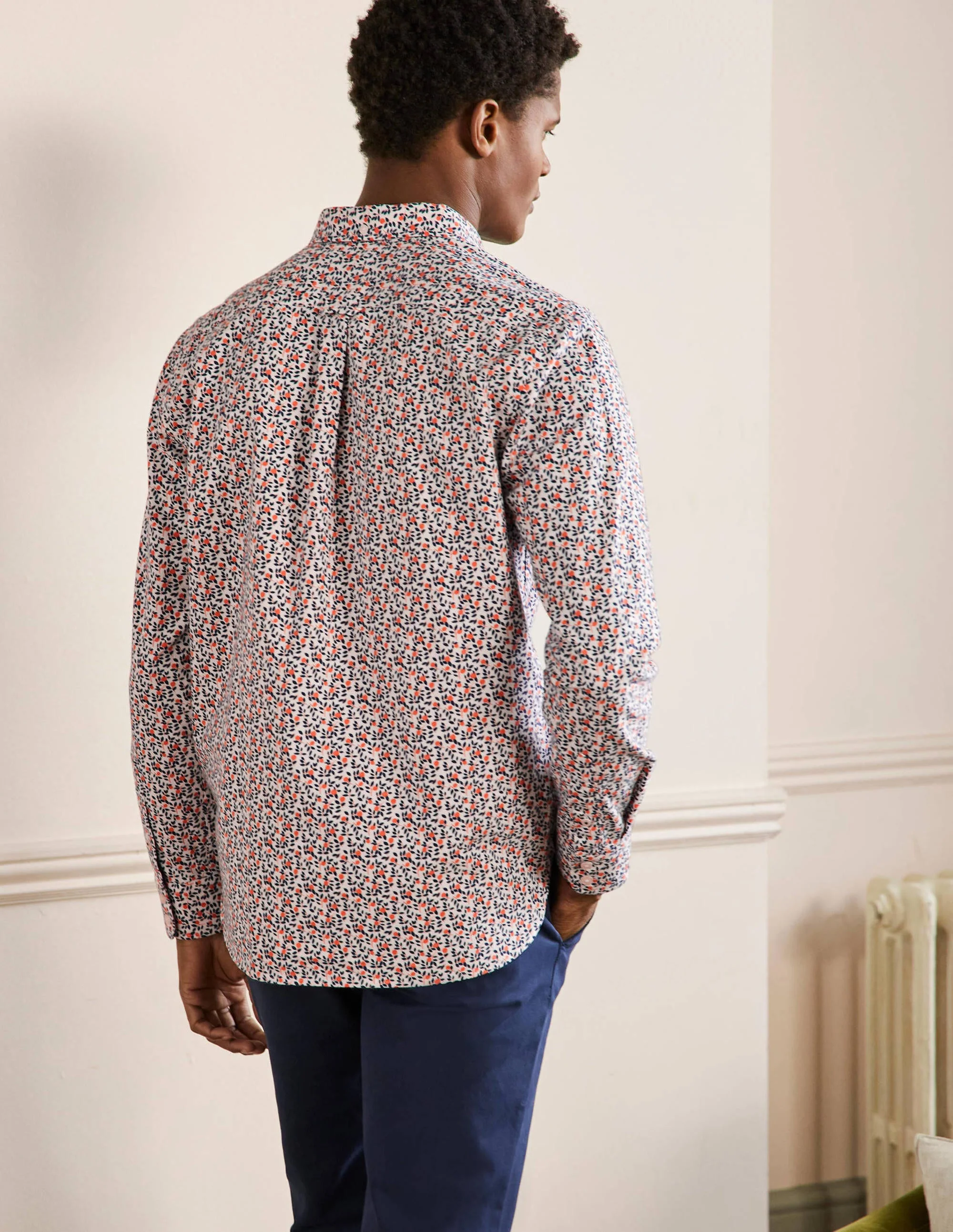 Button Down Oxford Shirt-Persimmon Fruit Foliage - Image 3