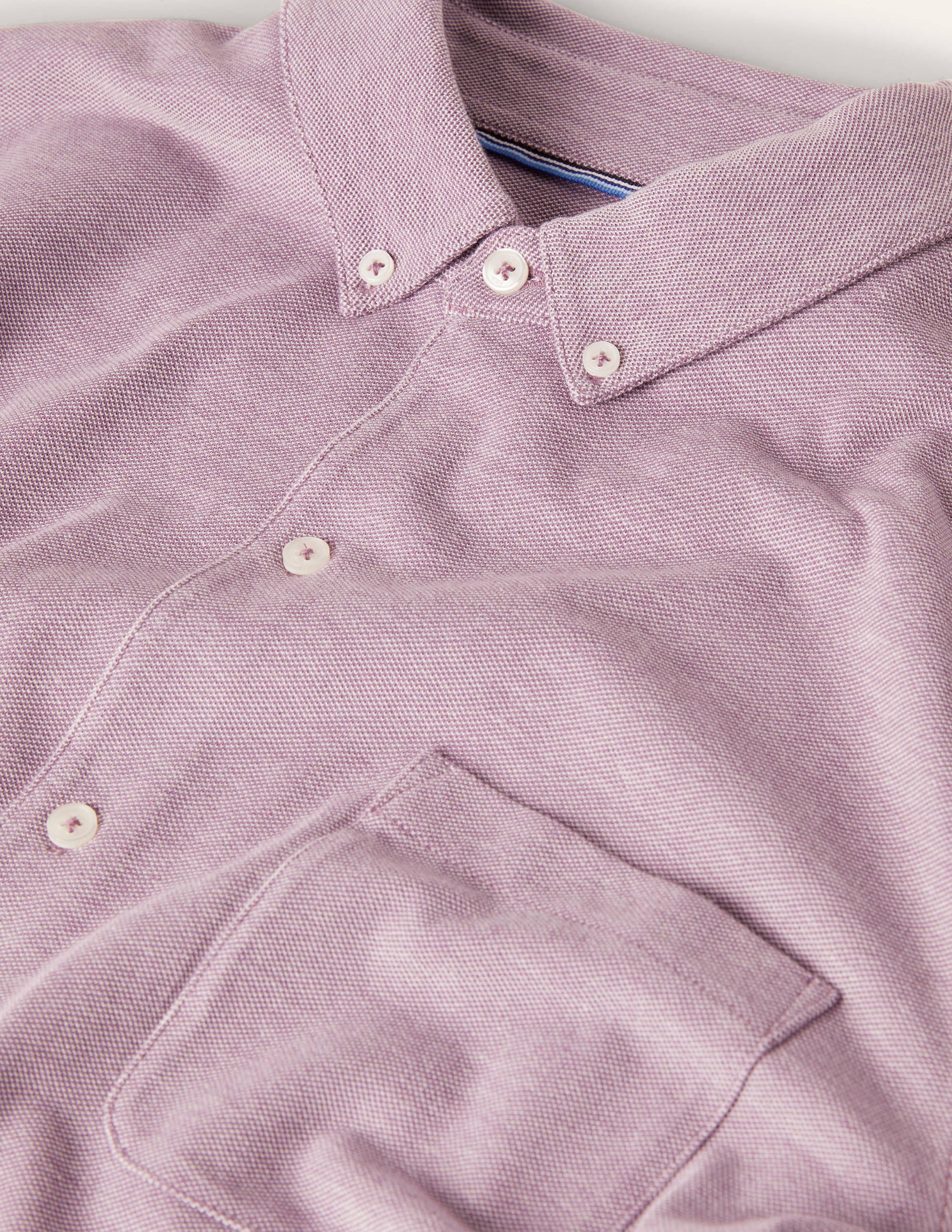 Button Down Piqué Shirt-Grape Jam/Snowdrop Oxford - Image 5