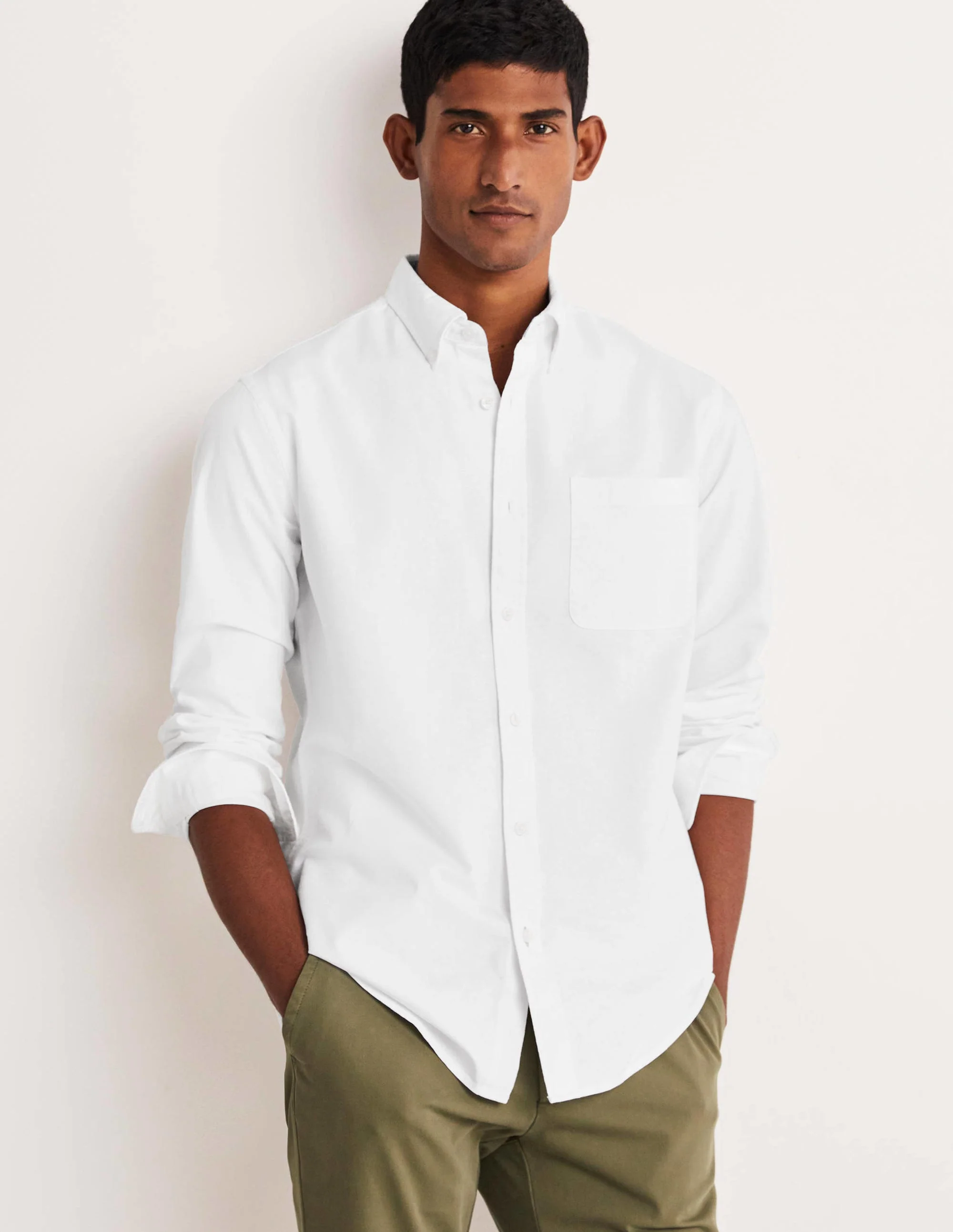 Button Down Slim Shirt-White - Image 5
