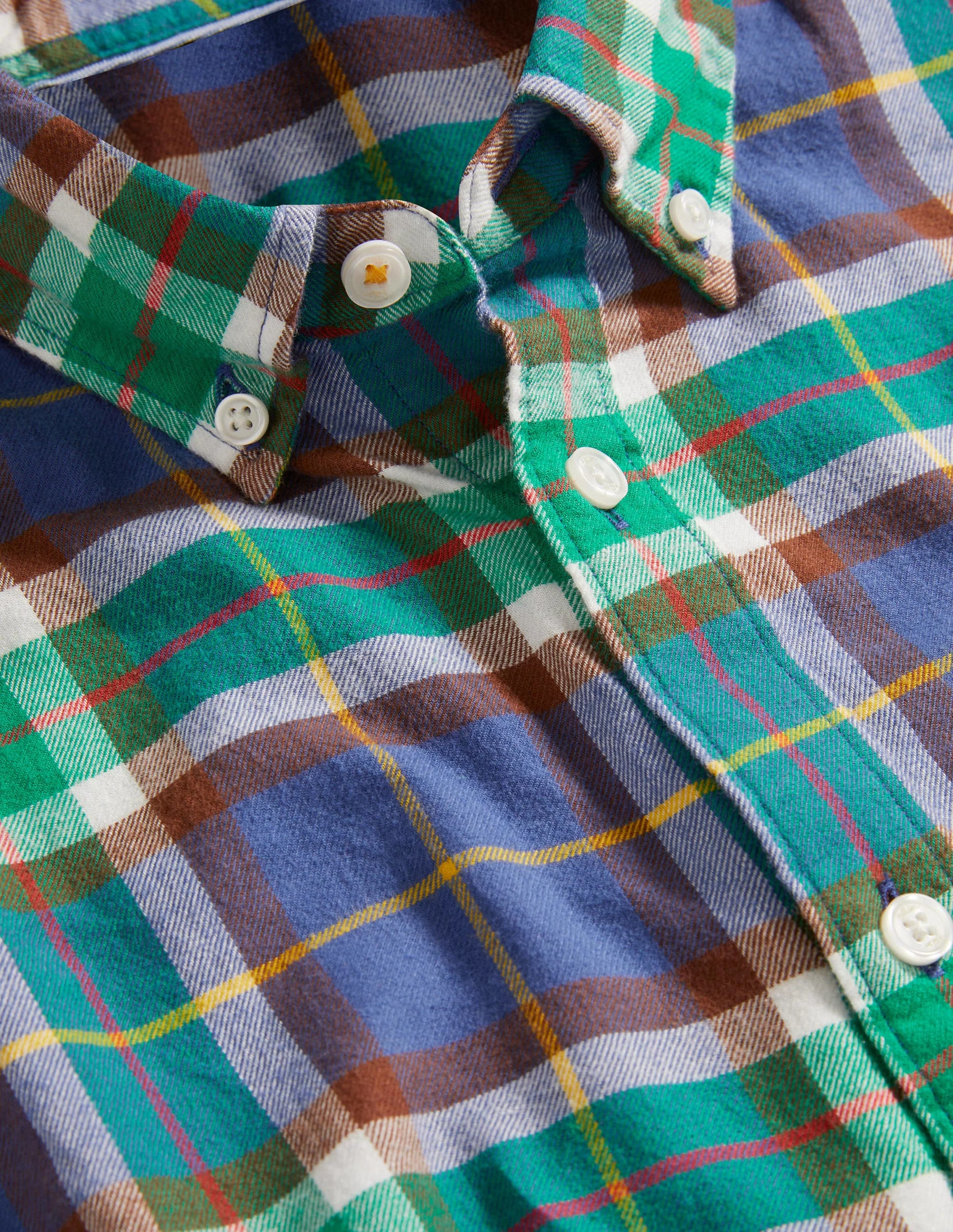 Button Down Twill Shirt-Blue Marl/Red Check - Image 11