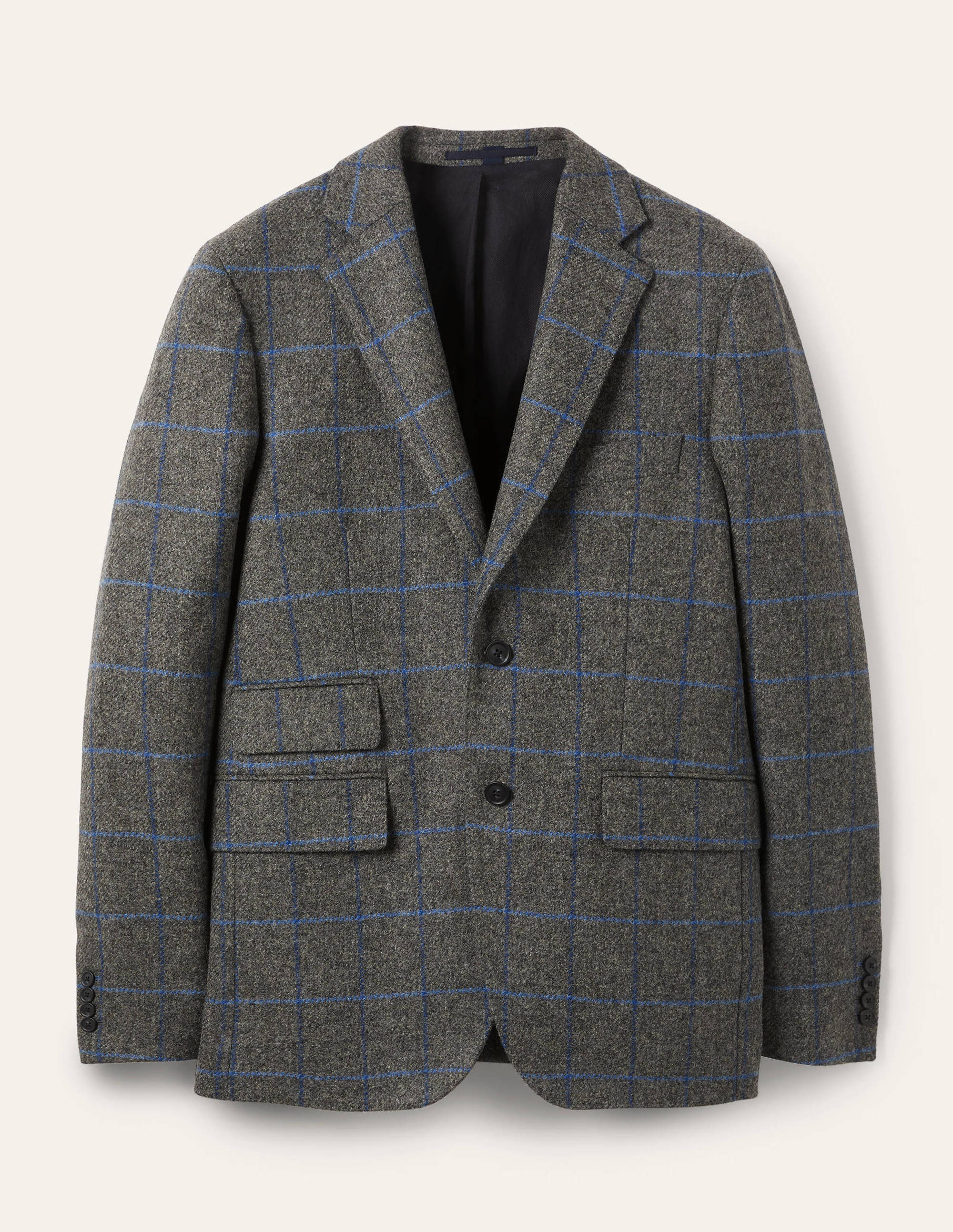 Caldey British Tweed Blazer-Charcoal Windowpane - Image 5