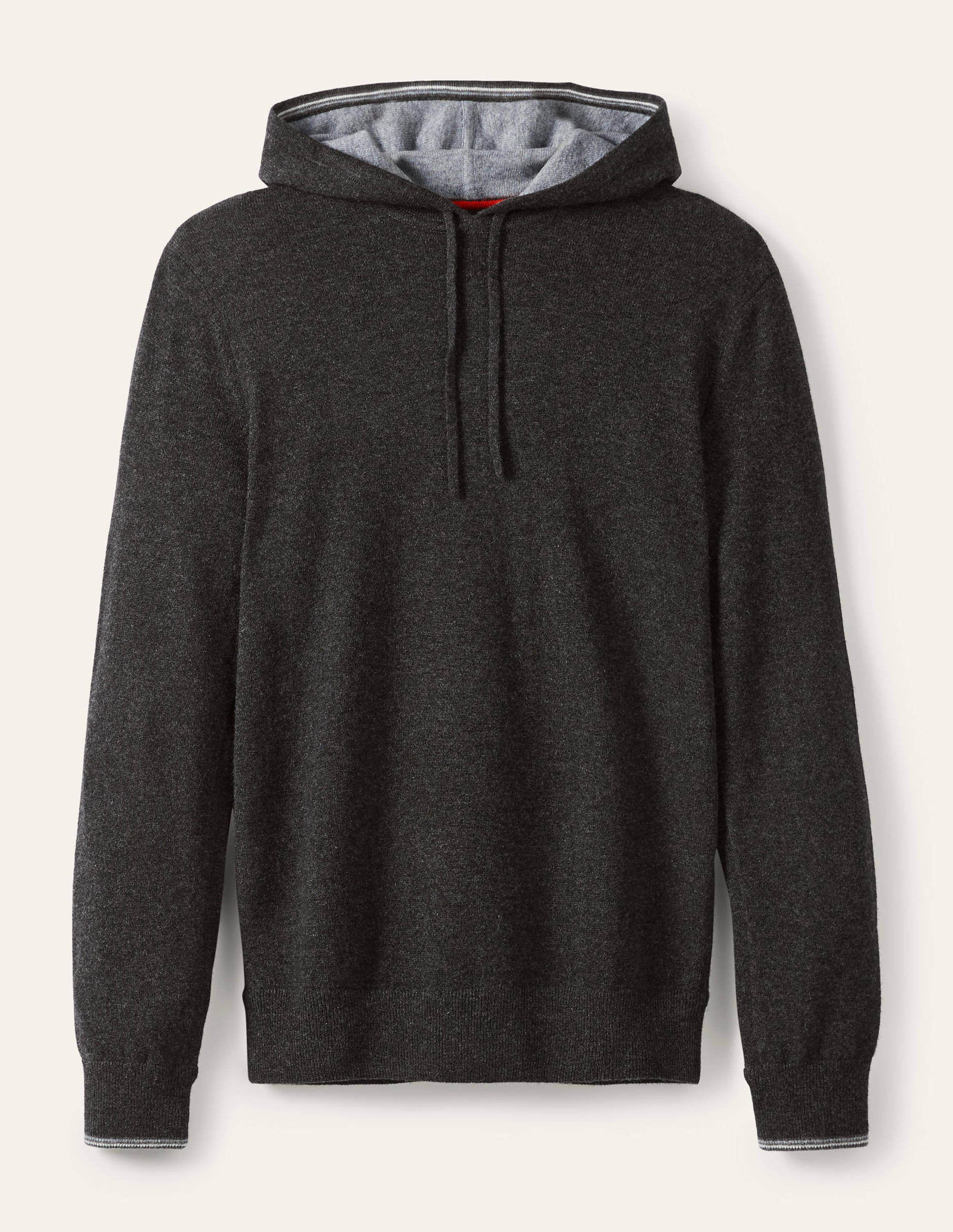 Cashmere Blend Hoodie-Dark Grey Melange - Image 5