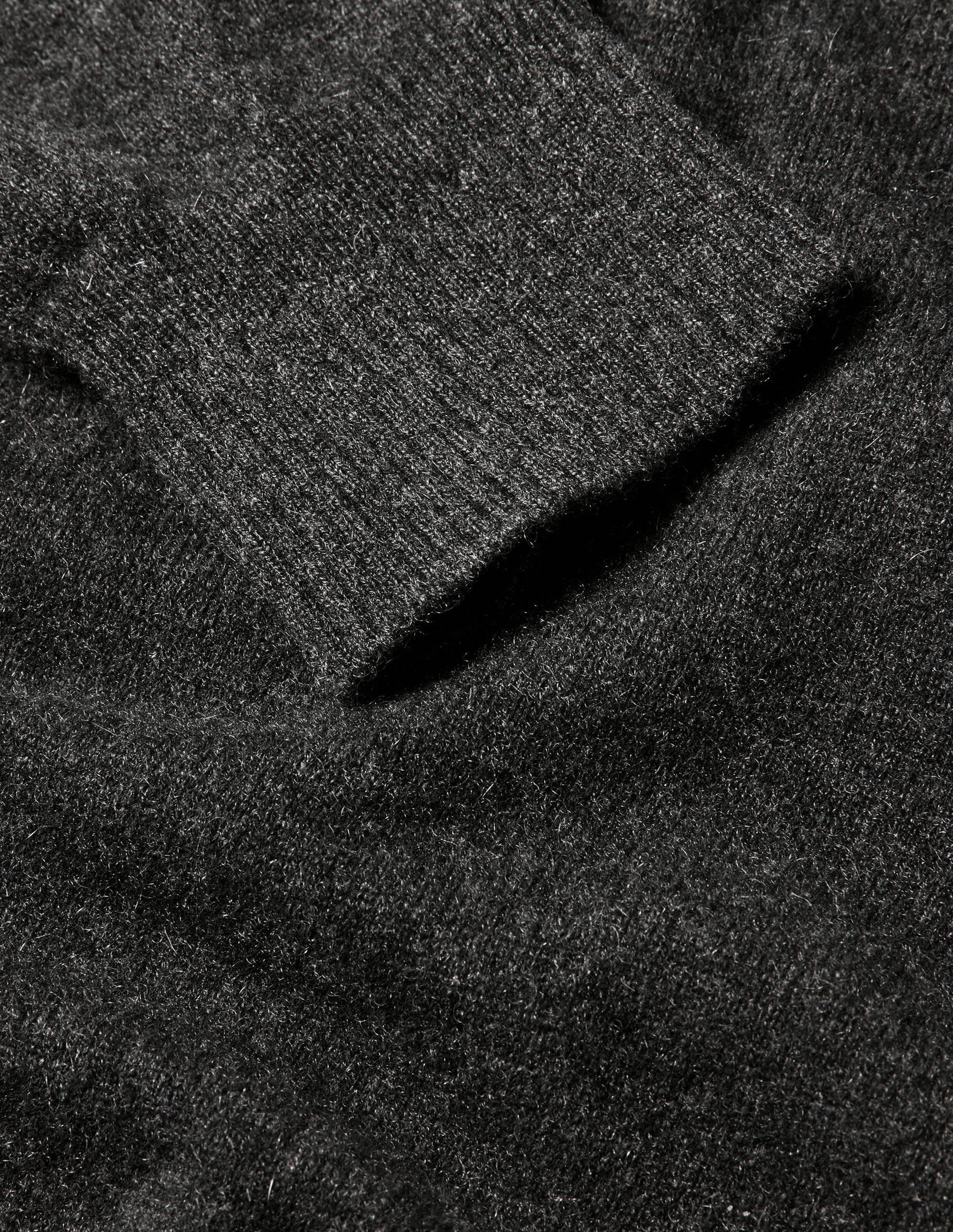 Cashmere Crew Neck Sweater-Dark Grey Melange - Image 6