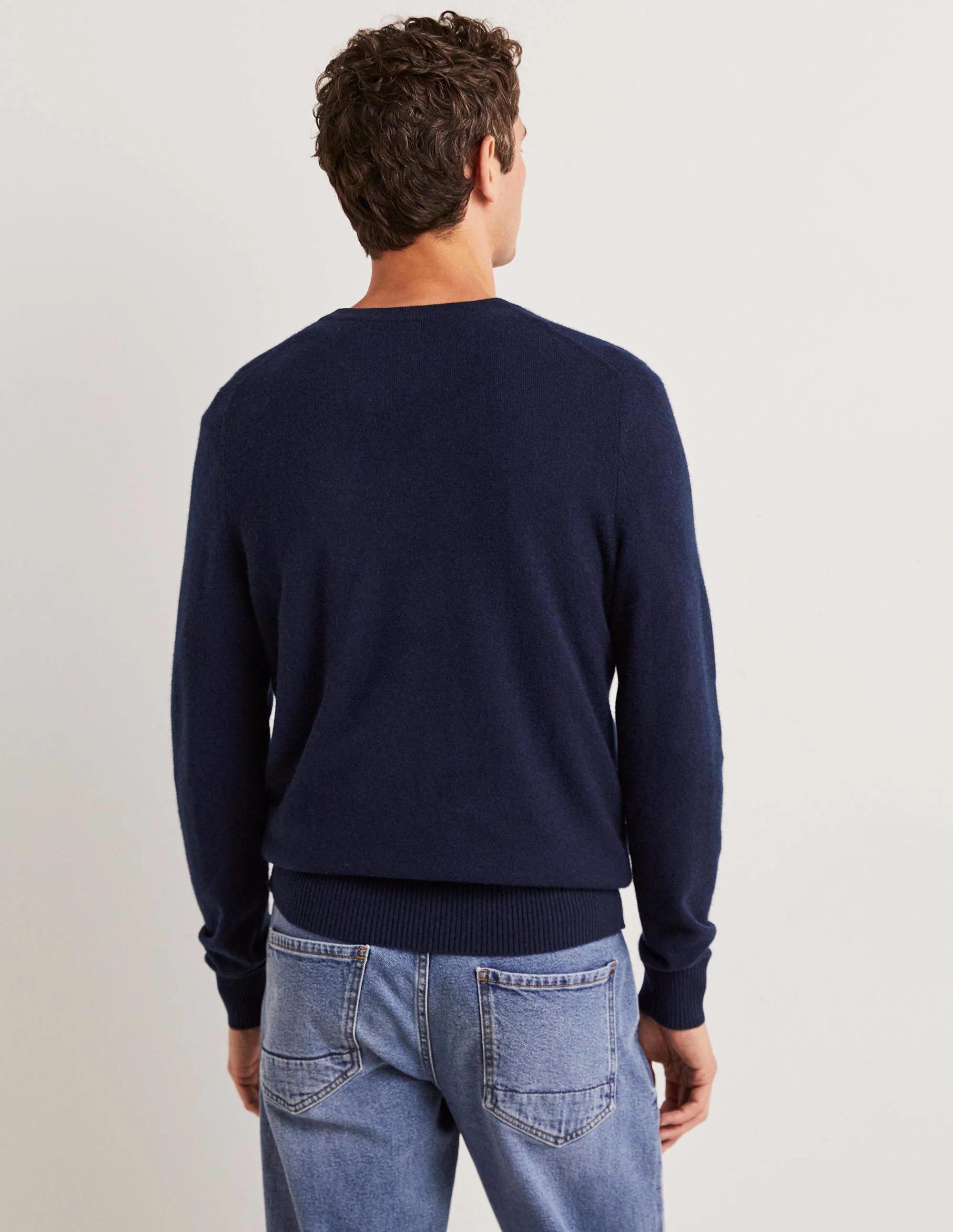 Cashmere Crew Neck Sweater-Navy - Image 3