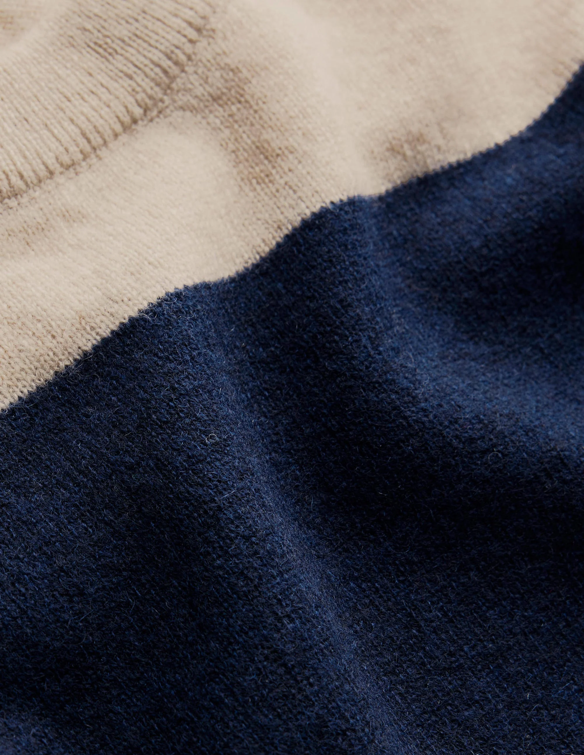 Cashmere Crew Neck Sweater-Oat/Navy Stripe - Image 6