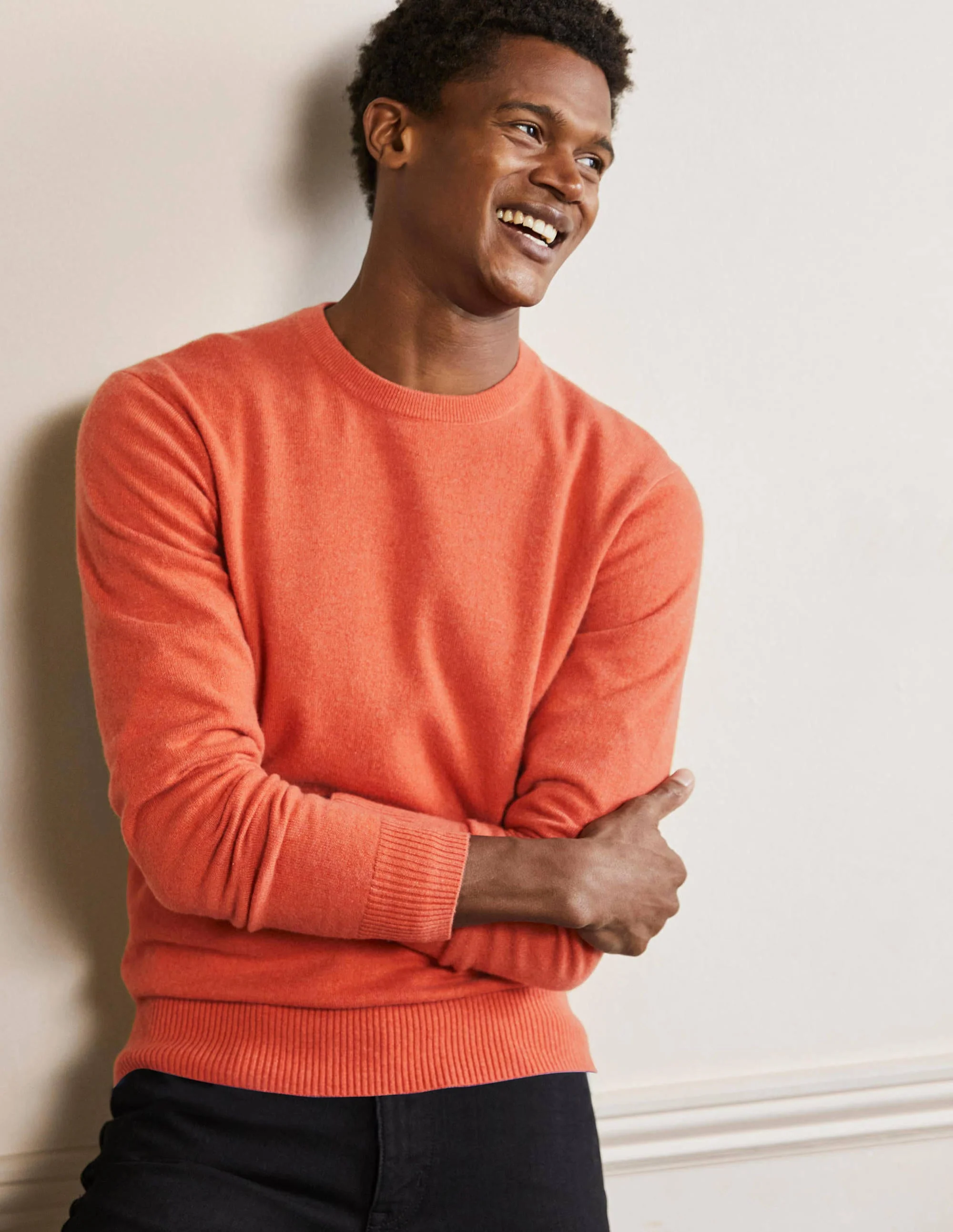 Cashmere Crew Neck Sweater-Washed Clementine