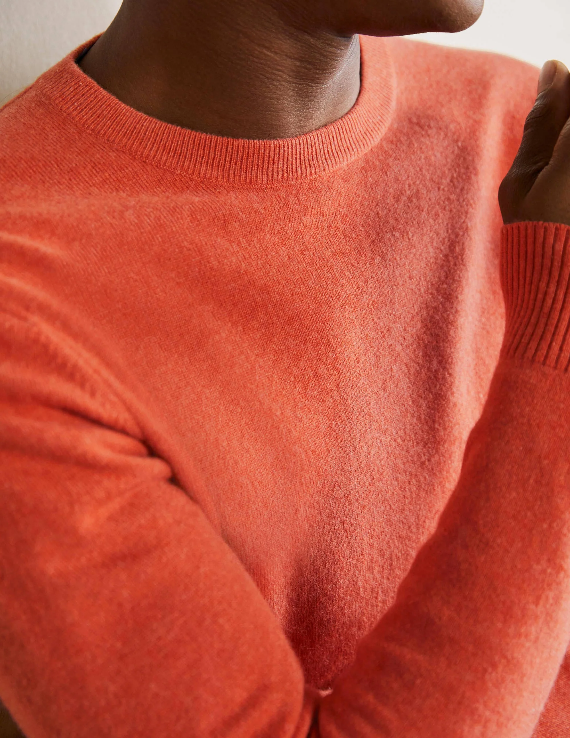 Cashmere Crew Neck Sweater-Washed Clementine - Image 2