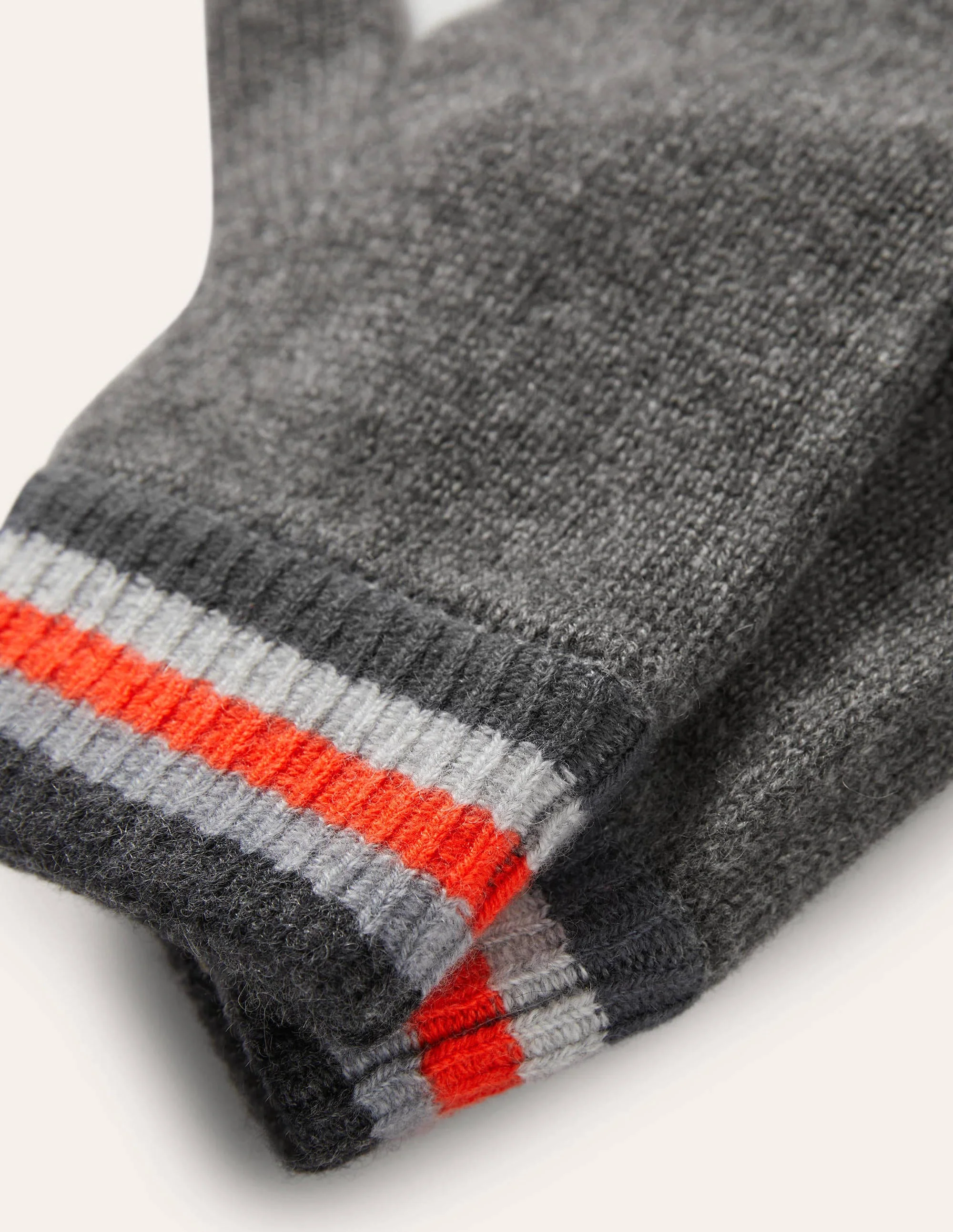 Cashmere Gloves-Grey Stripe - Image 2
