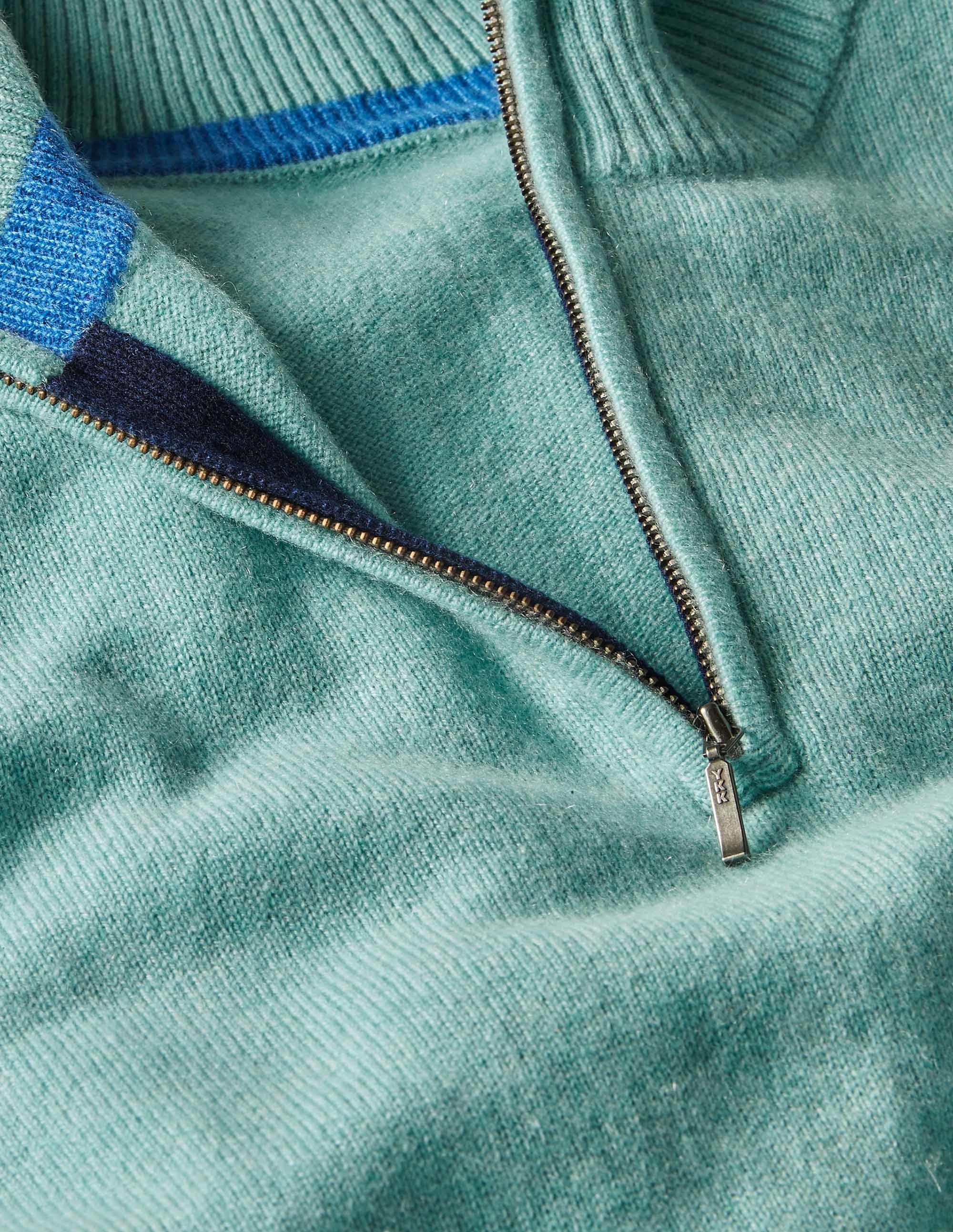 Cashmere Half-Zip Sweater-Brittany Blue - Image 5