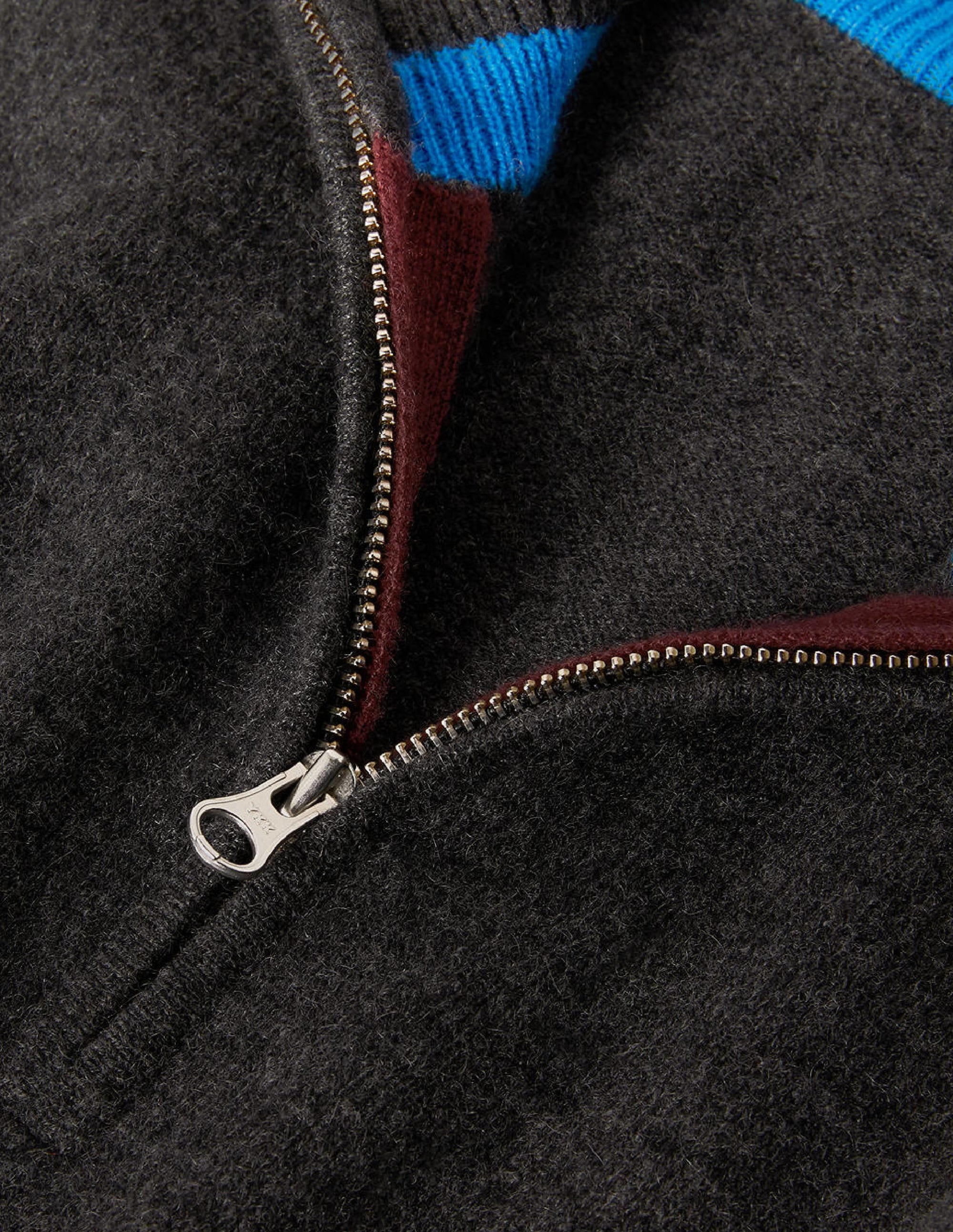Cashmere Half-Zip Sweater-Dark Grey Melange