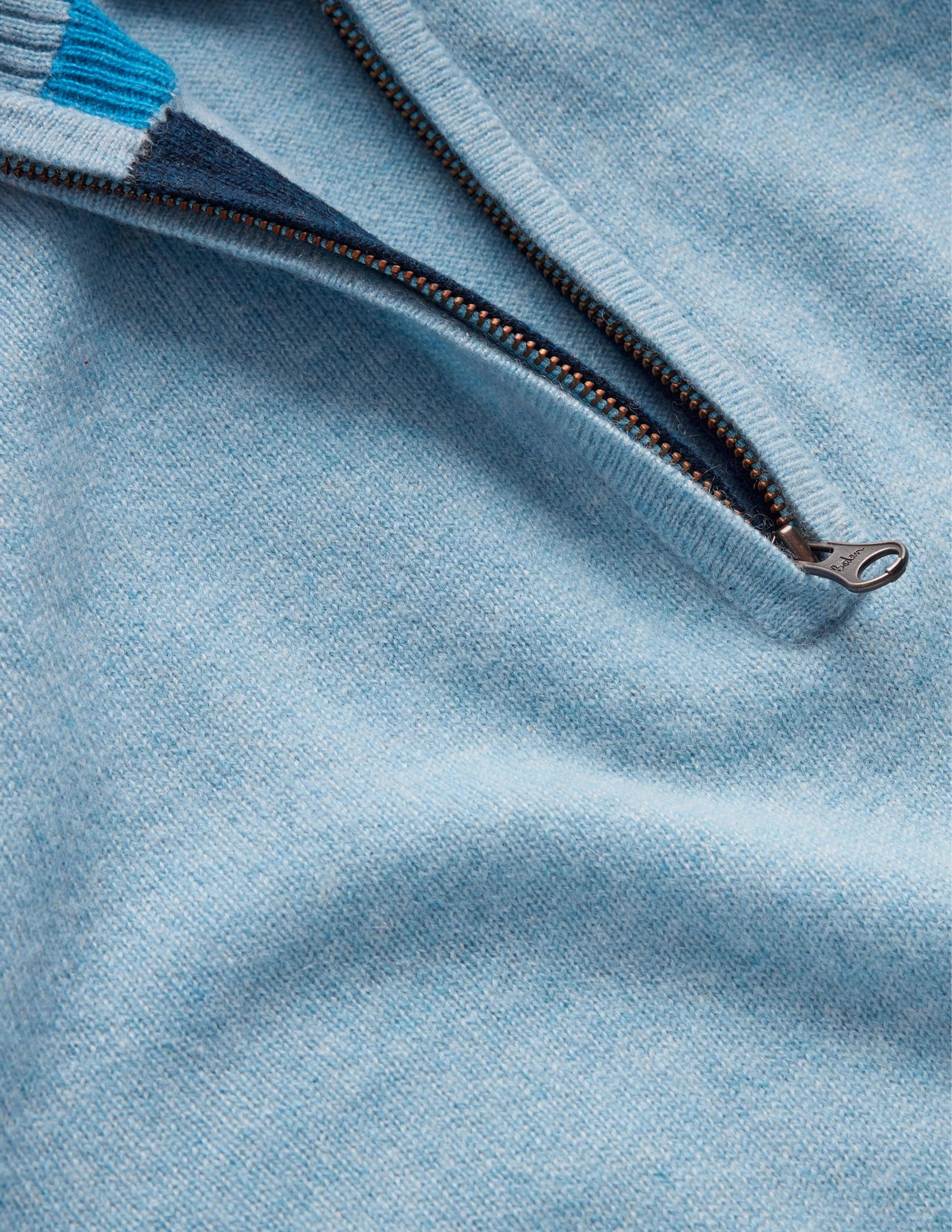 Cashmere Half-Zip Sweater-Dolly Blue - Image 6