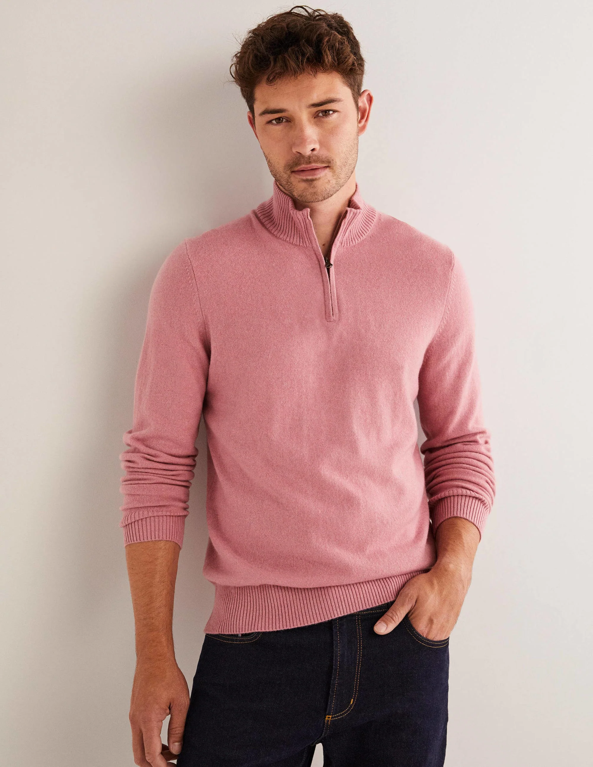 Cashmere Half-Zip Sweater-Lilac