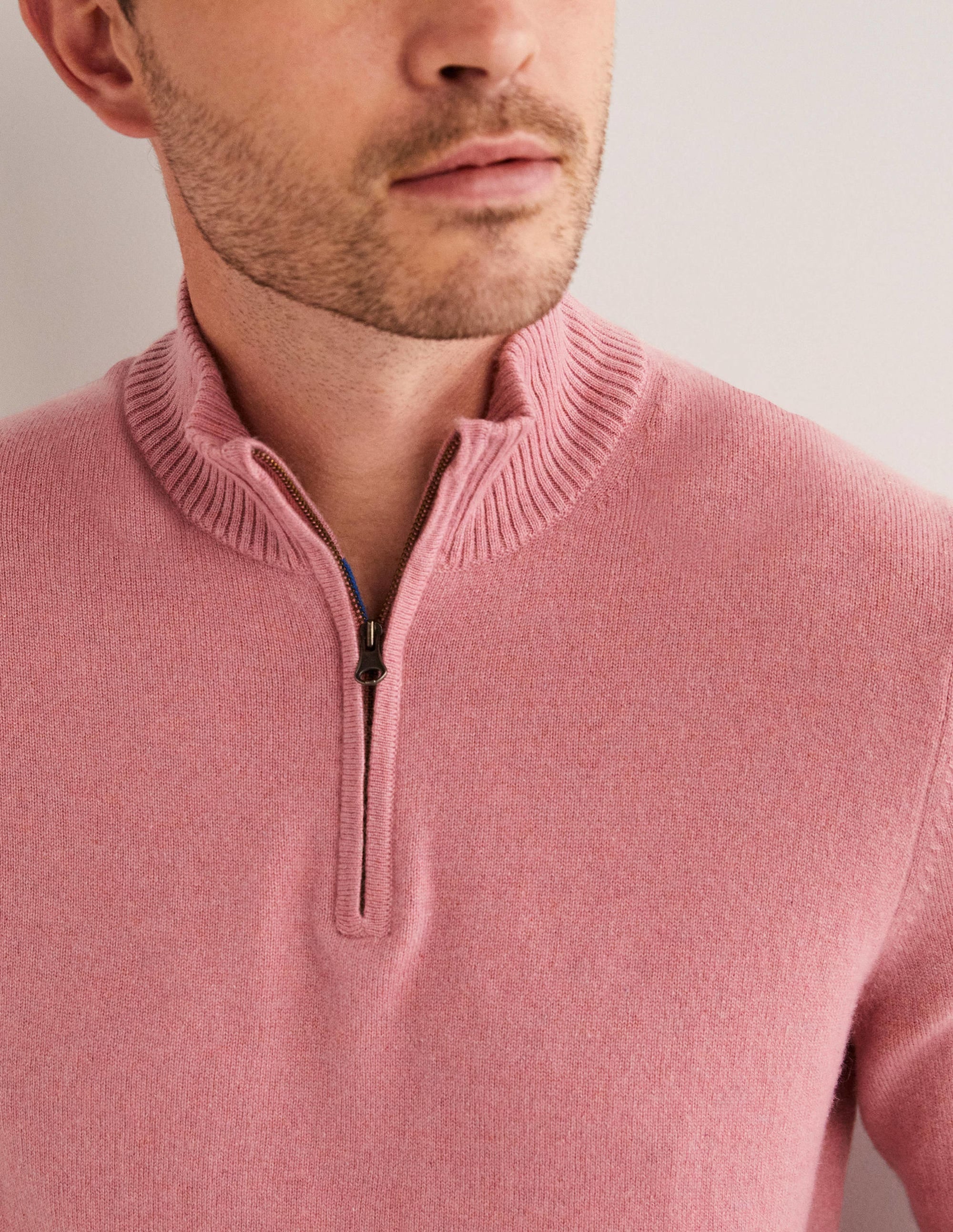 Cashmere Half-Zip Sweater-Lilac - Image 2