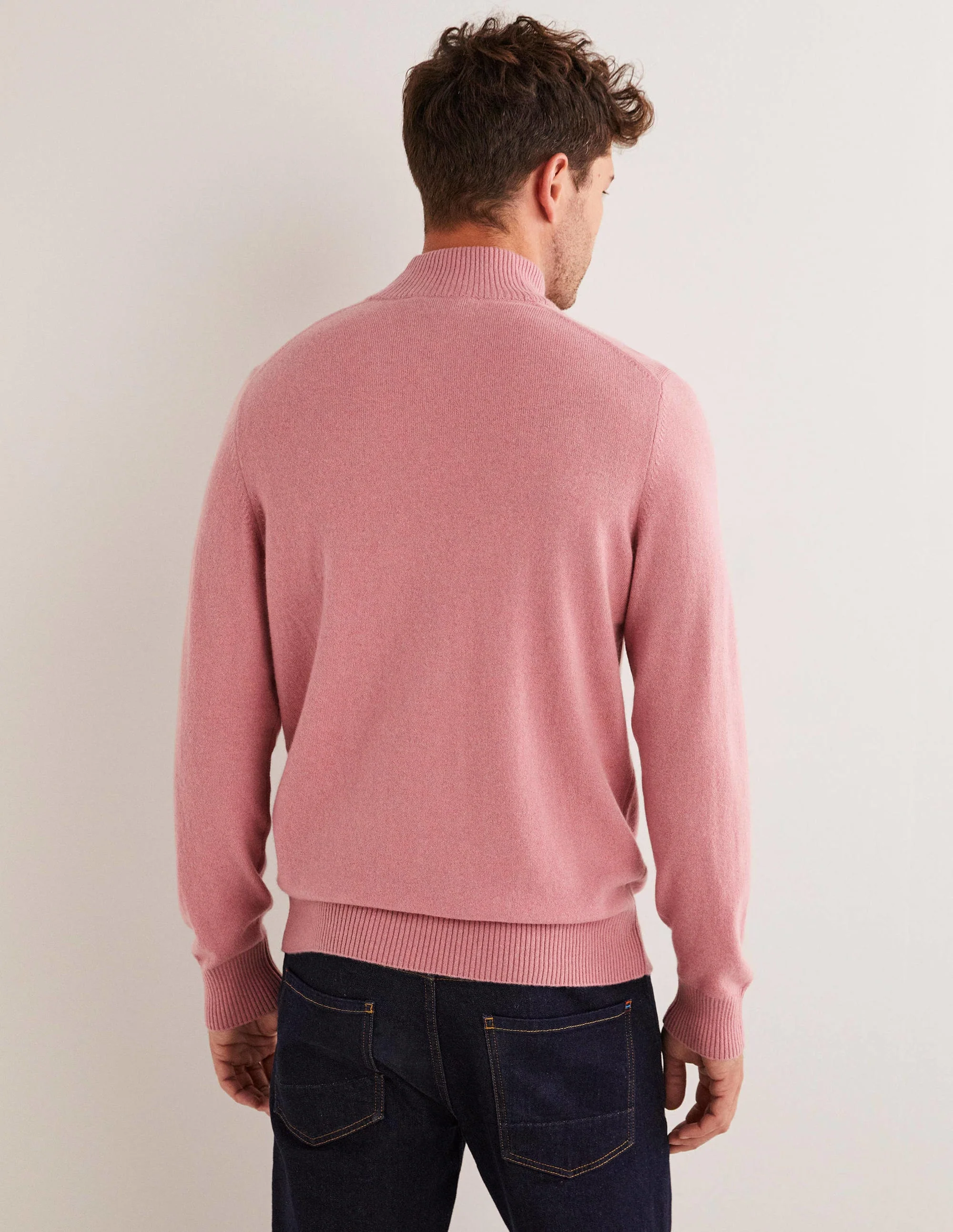 Cashmere Half-Zip Sweater-Lilac - Image 3