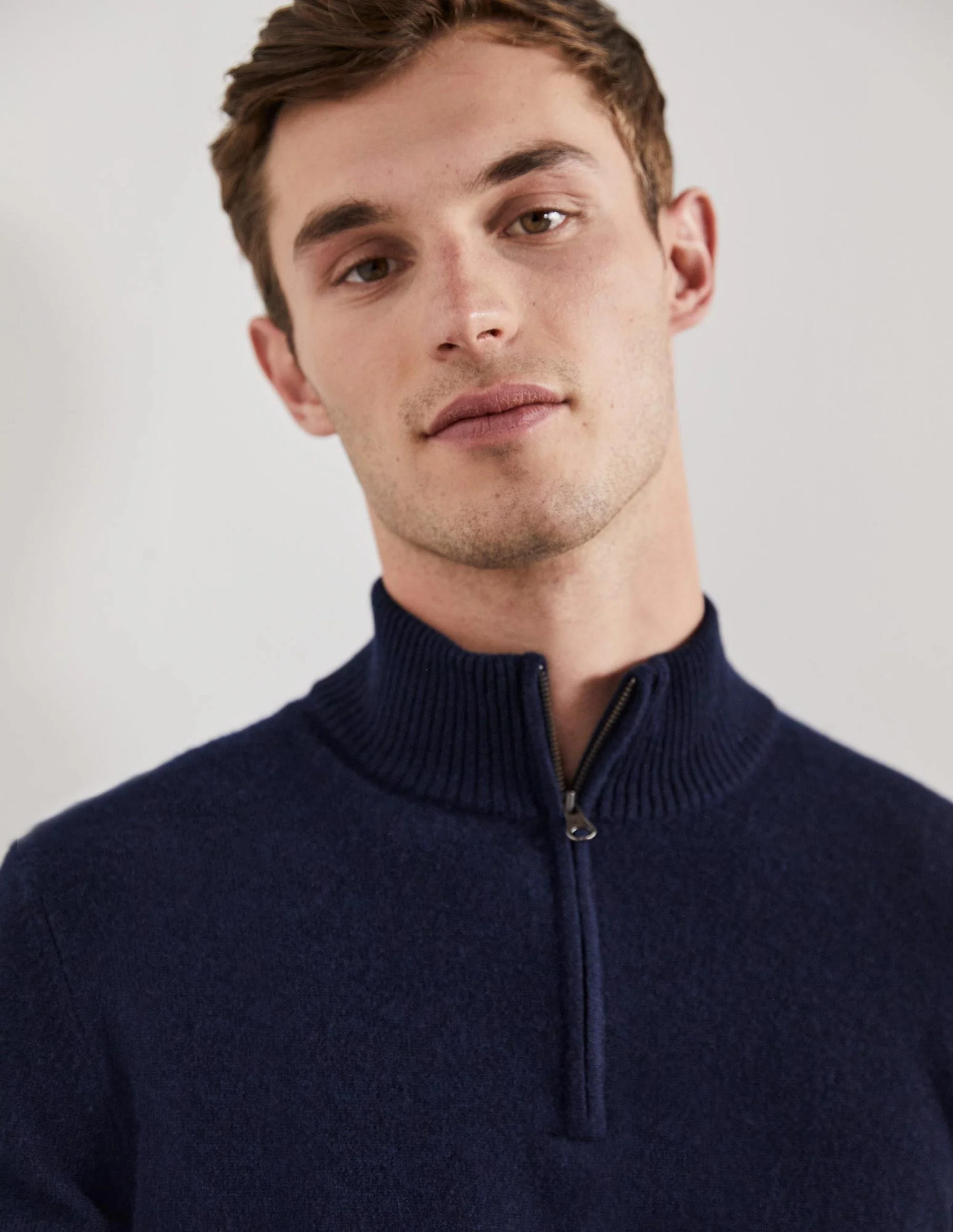 Cashmere Half-Zip Sweater-Navy - Image 6