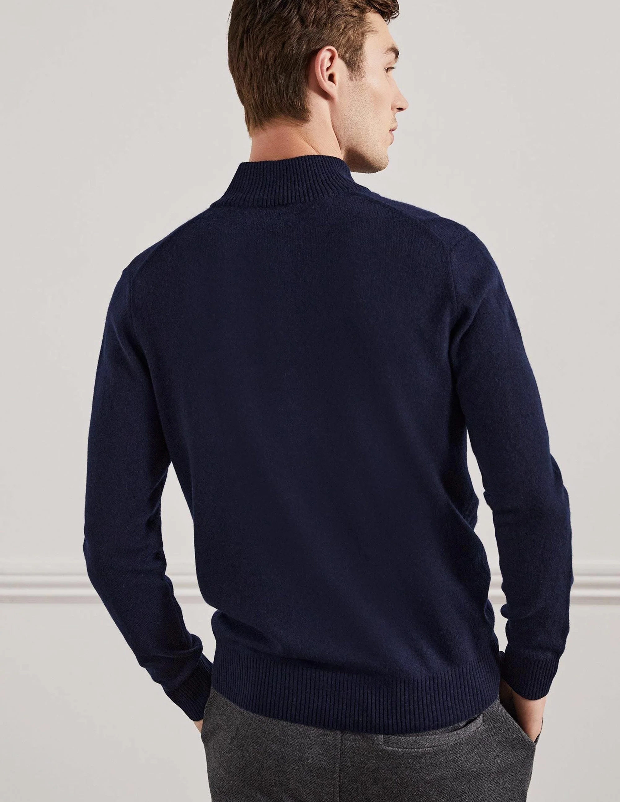 Cashmere Half-Zip Sweater-Navy - Image 7