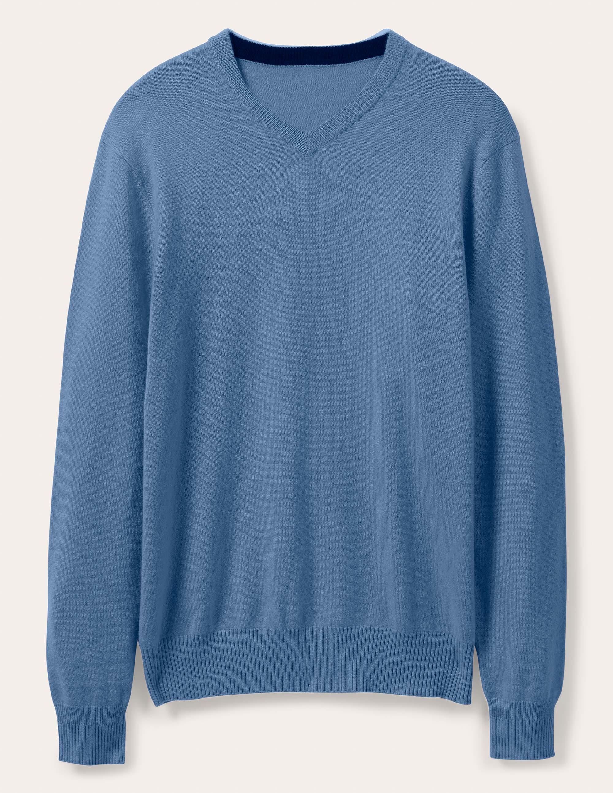 Cashmere V-neck-Dusk Blue - Image 7