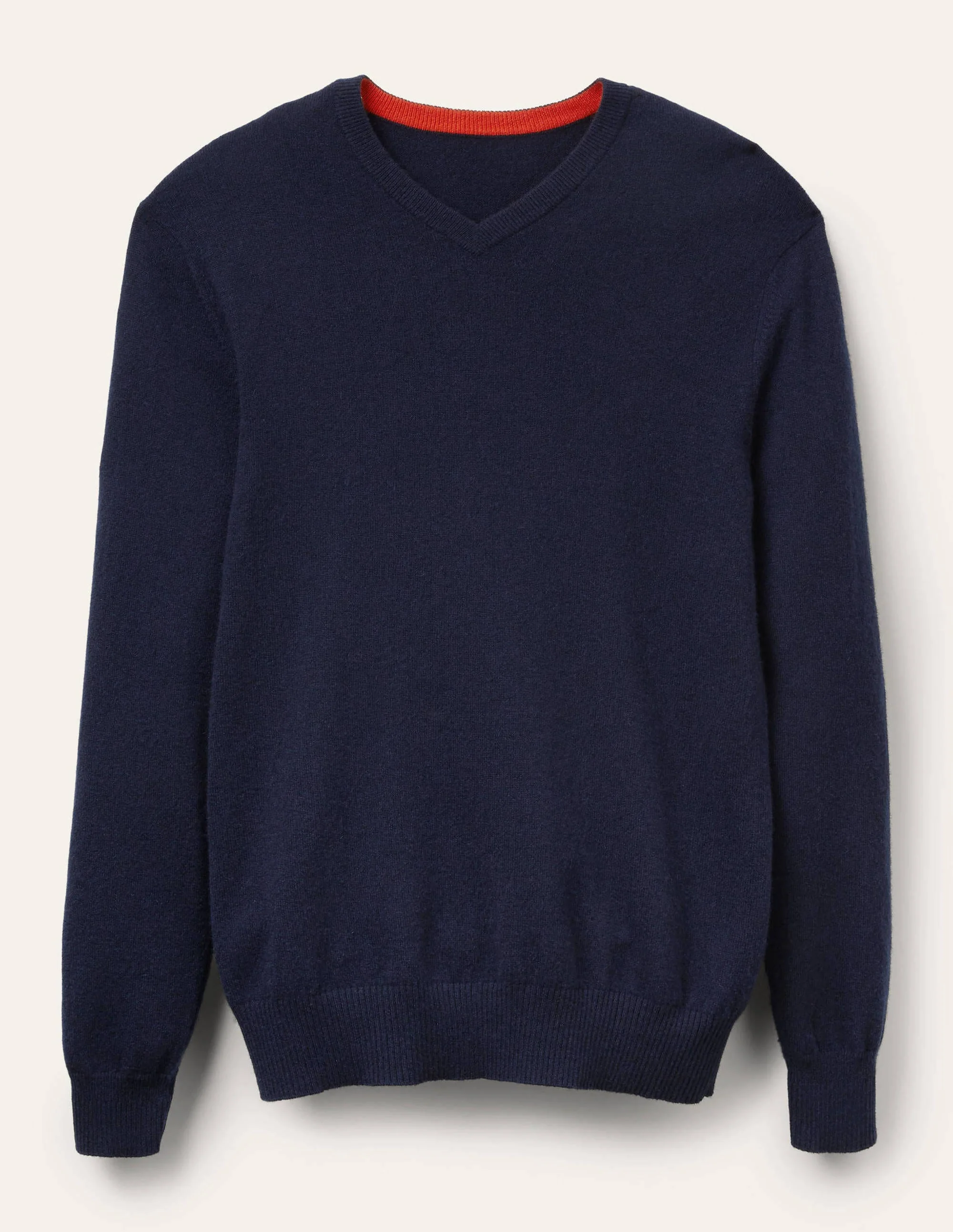 Cashmere V-neck-Navy - Image 5