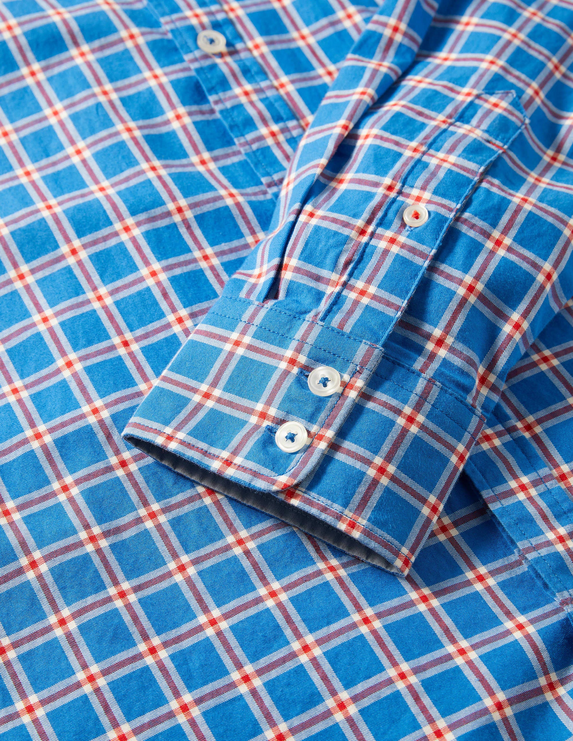 Casual Check Shirt-Peacock Blue Check - Image 5