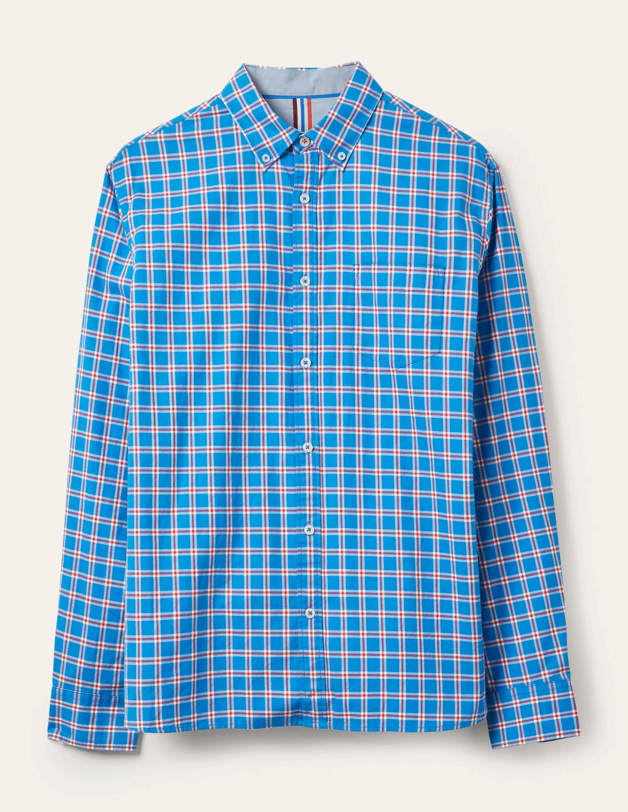 Casual Check Shirt-Peacock Blue Check - Image 6