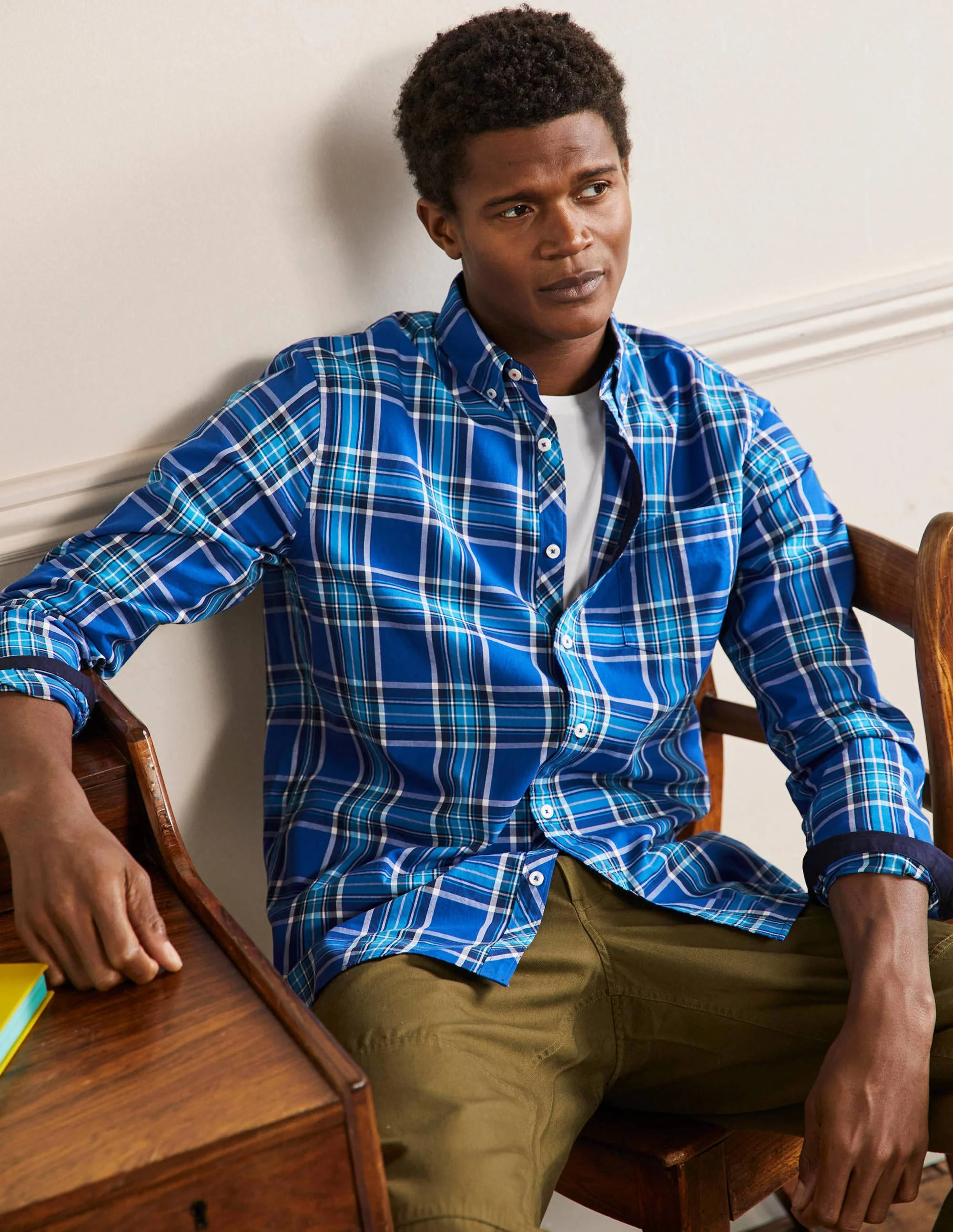 Casual Check Shirt-Regal Blue/ Blithe Check