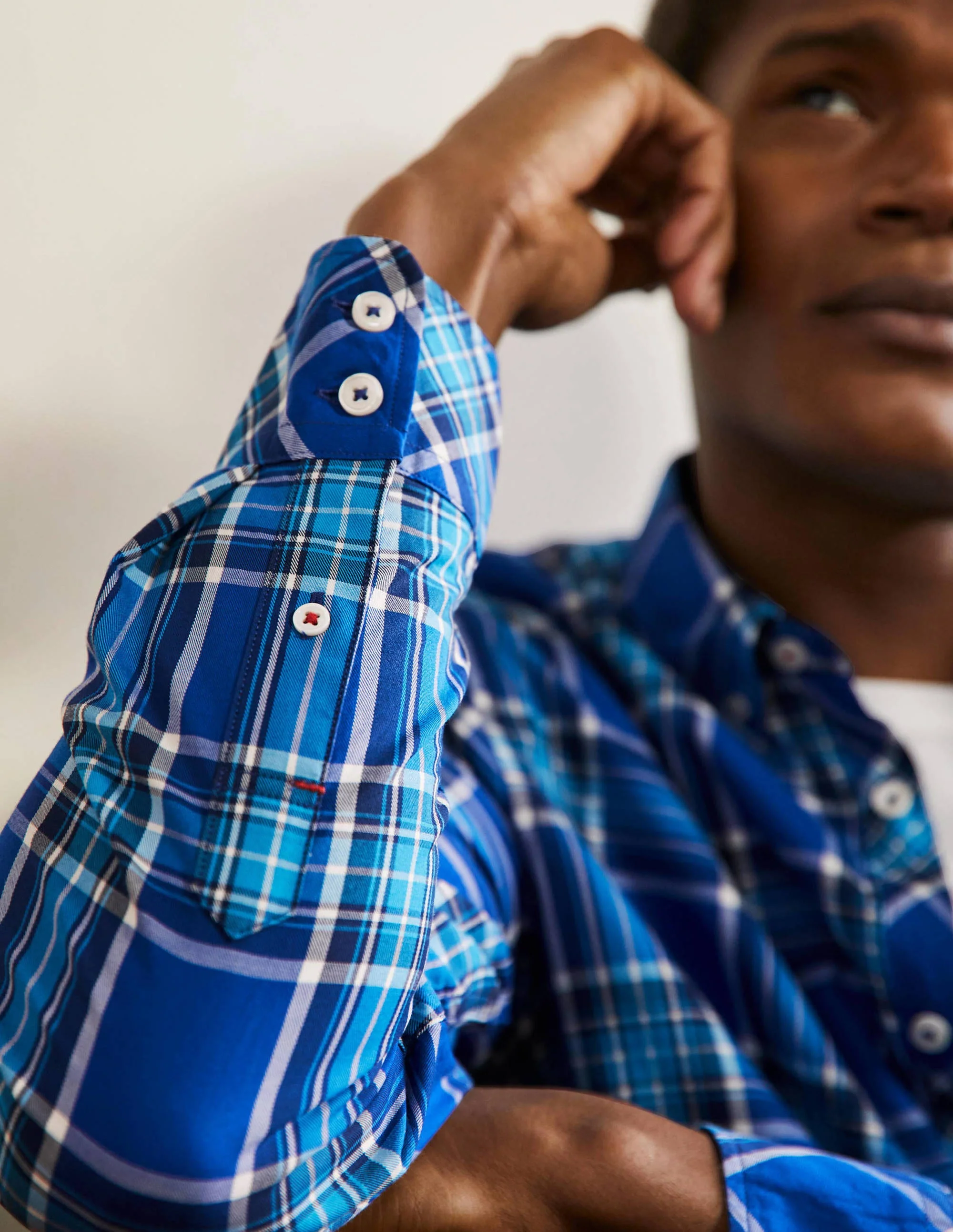 Casual Check Shirt-Regal Blue/ Blithe Check - Image 2