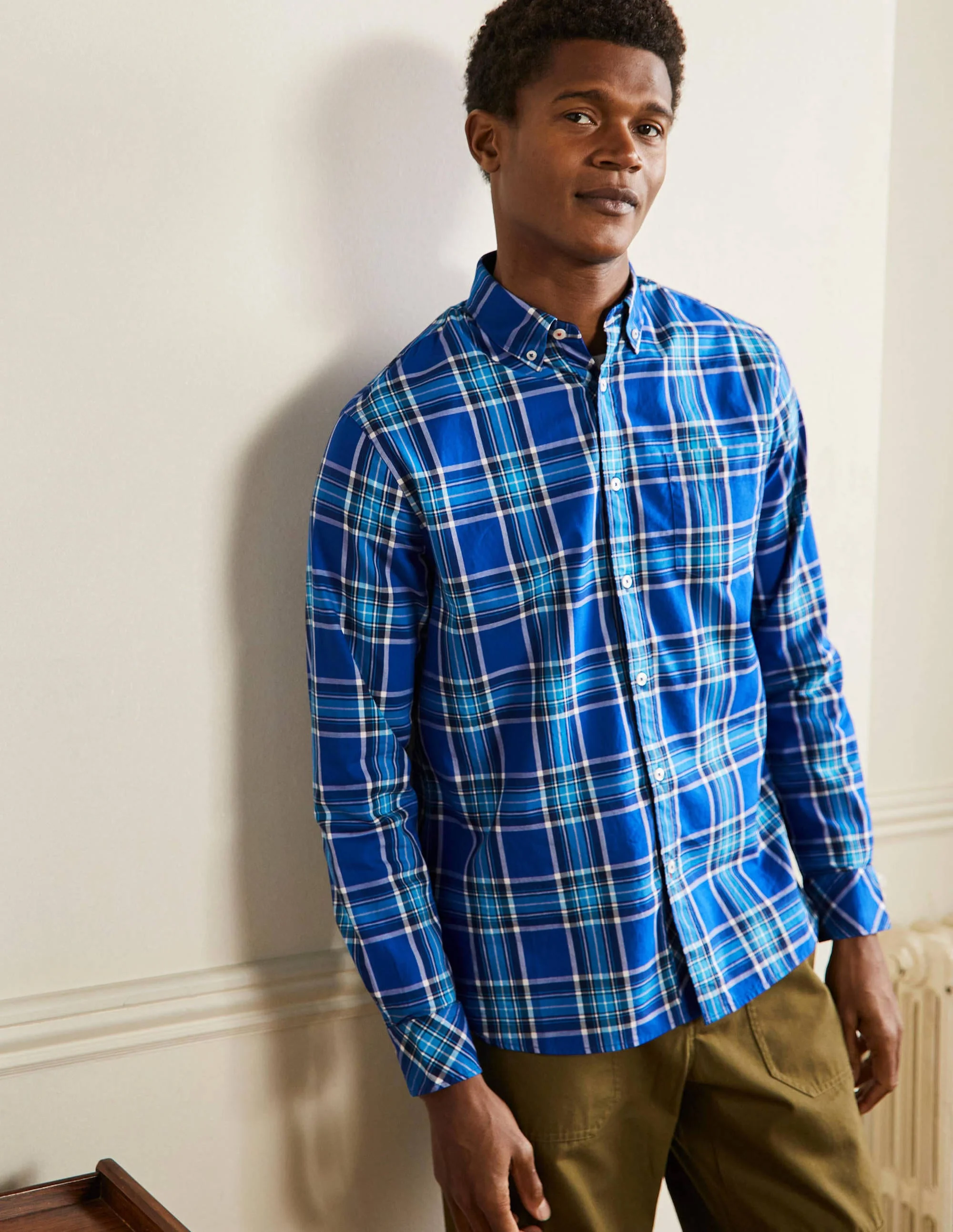 Casual Check Shirt-Regal Blue/ Blithe Check - Image 4