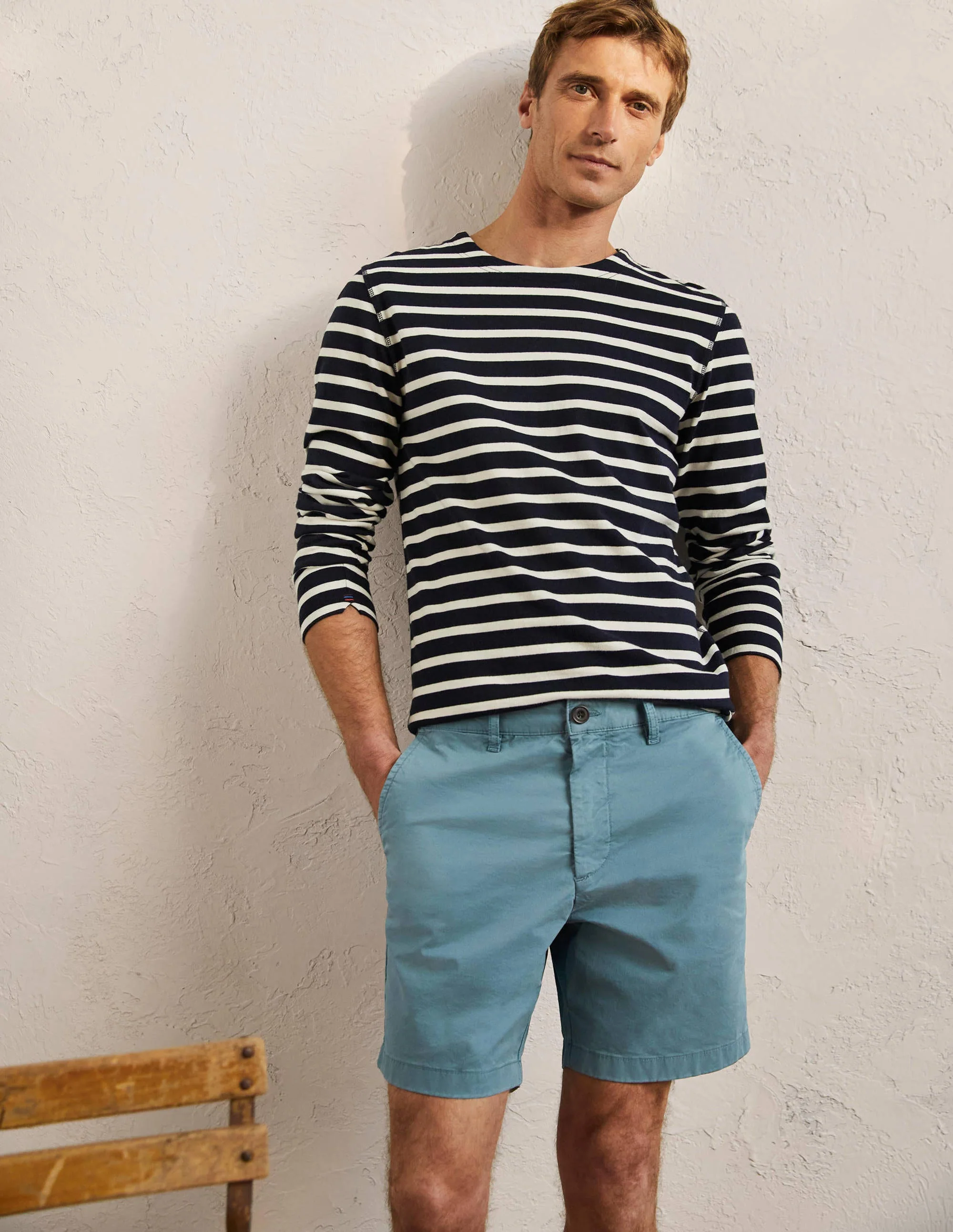 Chino Shorts-Aegean Blue