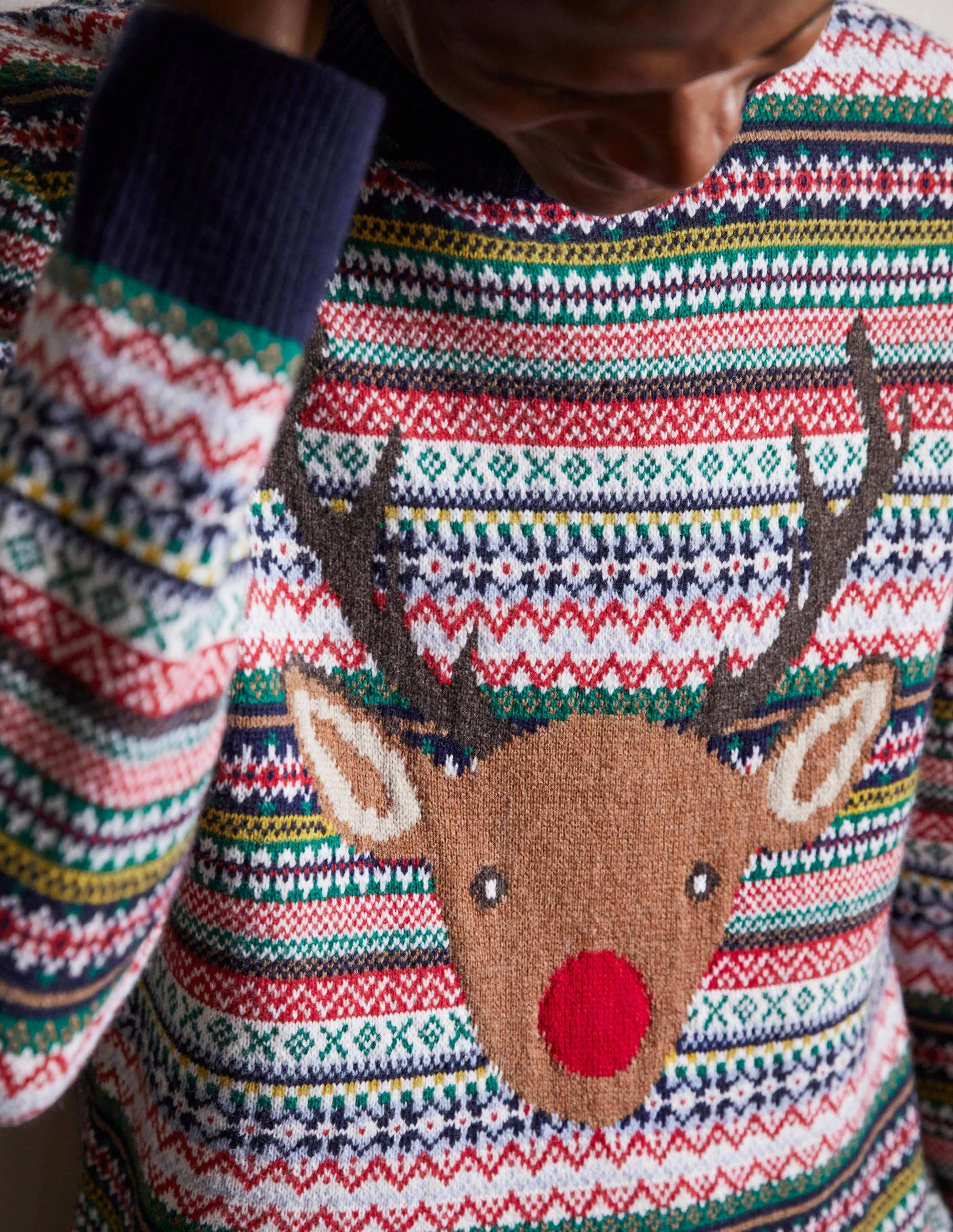 Christmas Crew Neck-Reindeer Fairisle - Image 2
