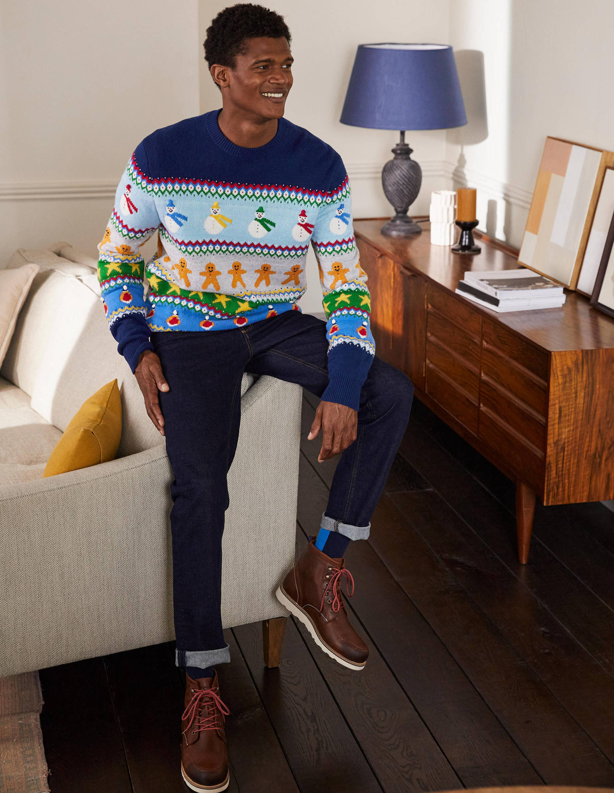 Christmas Crew Neck-Snowman Fairisle - Image 4